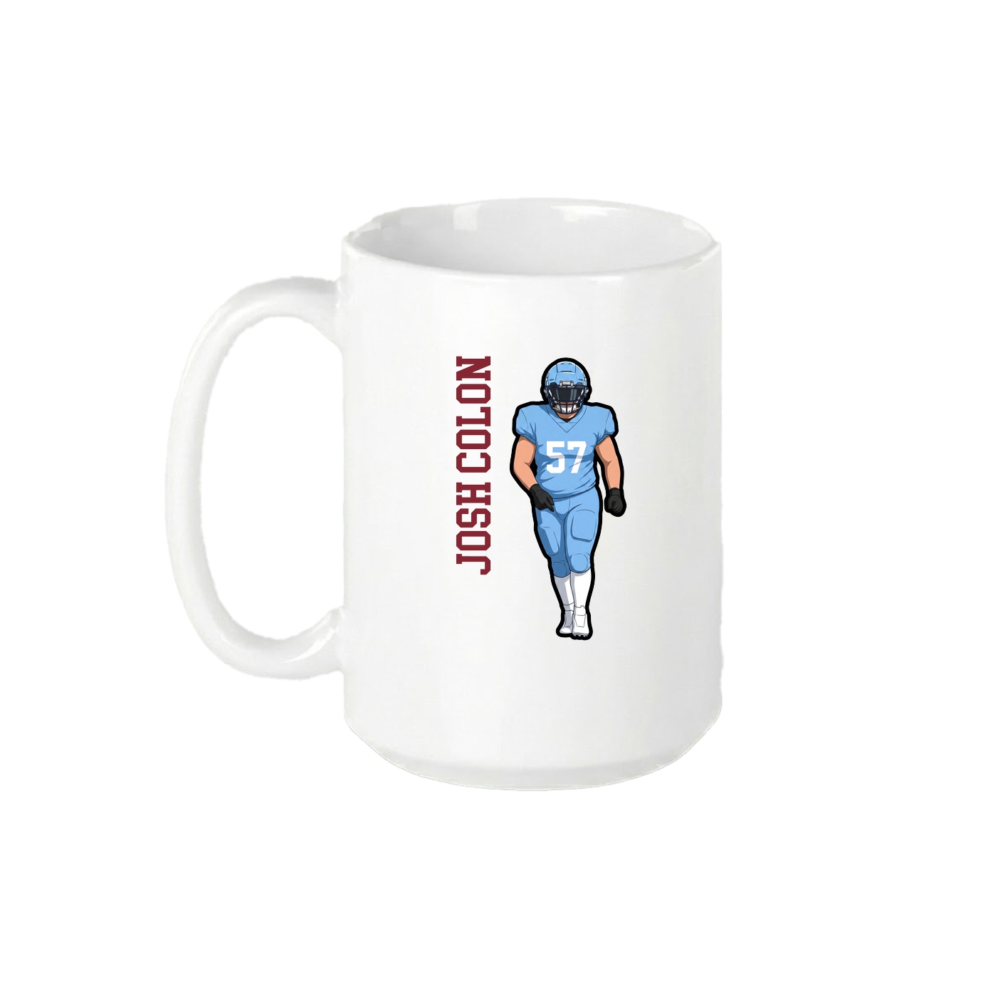 15oz Coffee Mug — Name Vertical in White