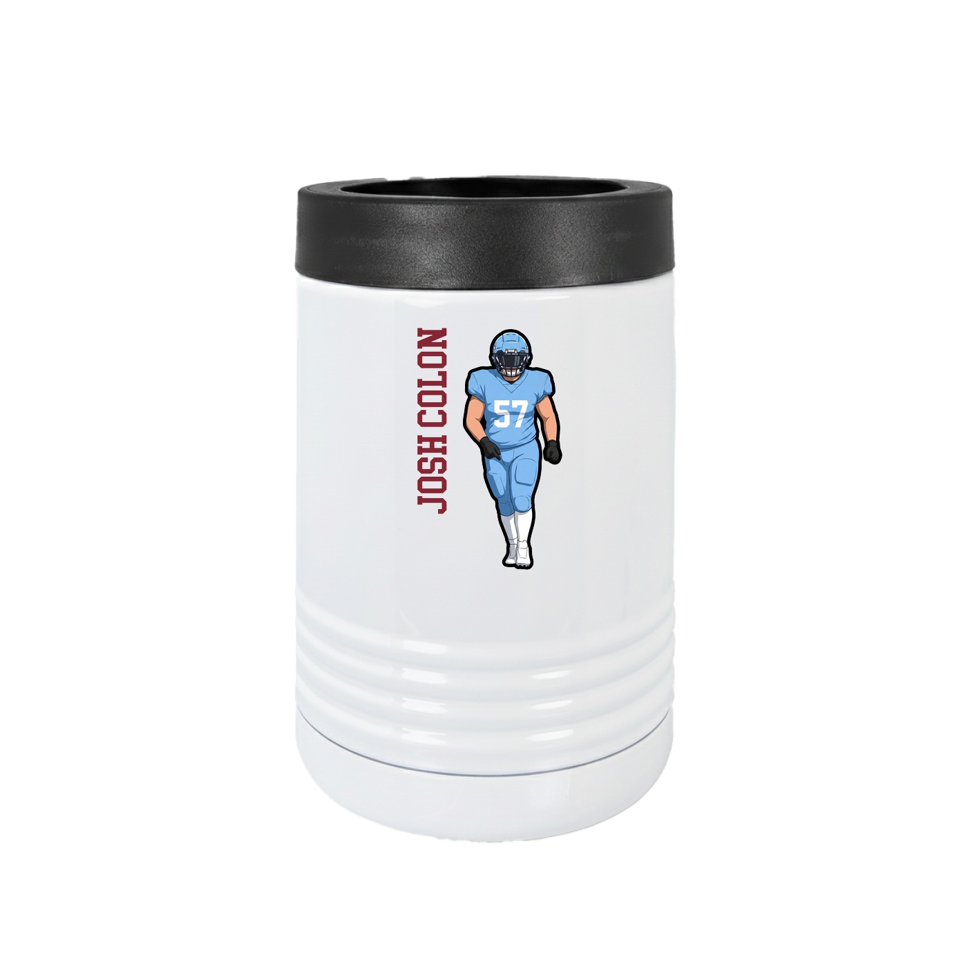 Beverage Holder — Name Vertical in White