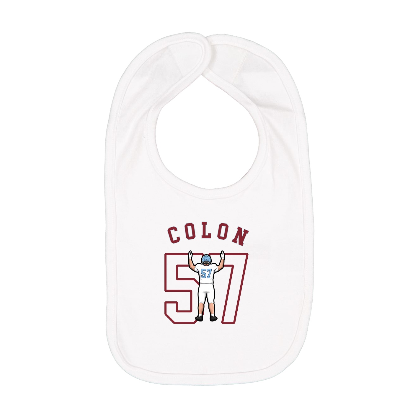 Infant Bib — Shirsey Arch in White