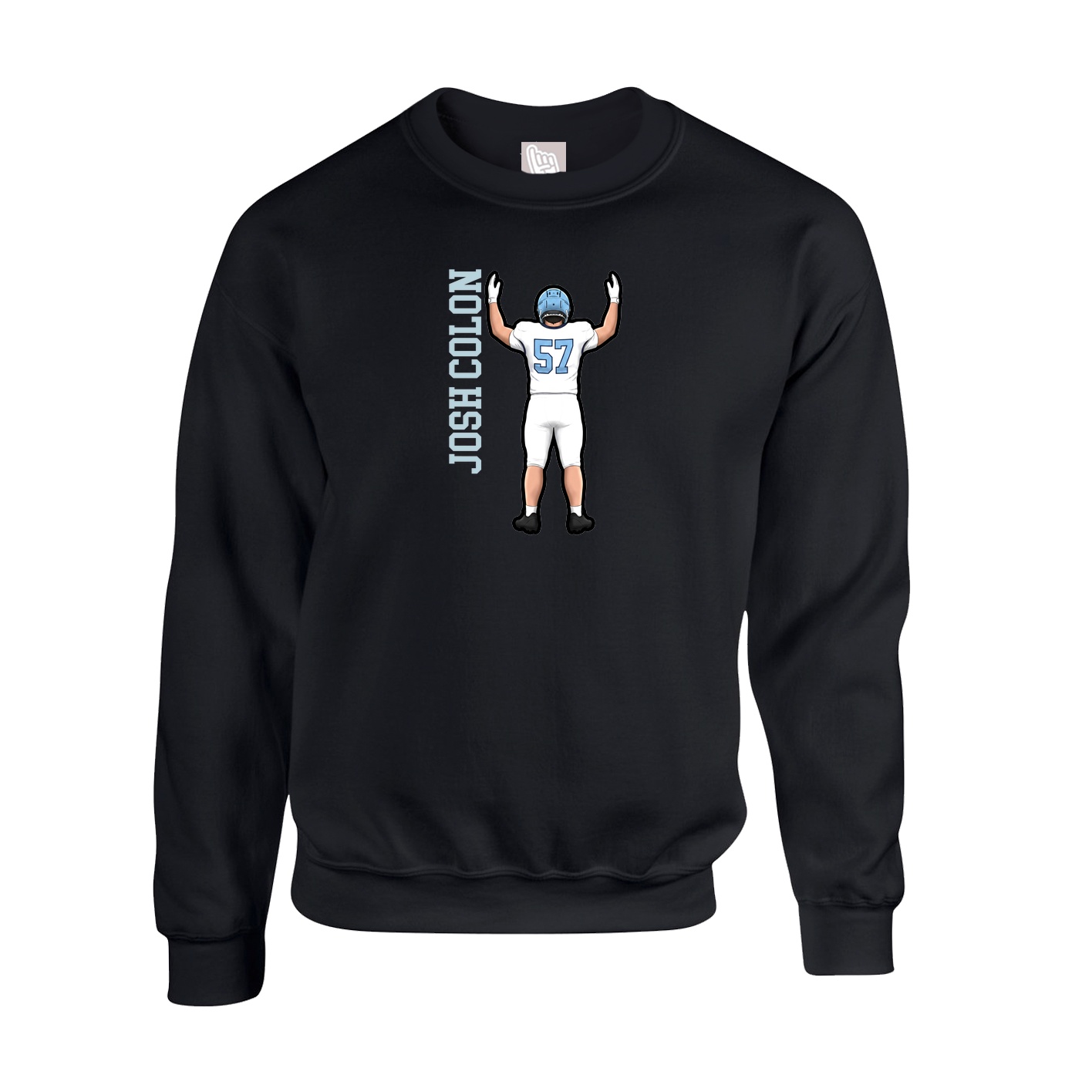 Fleece Crew — Name Vertical in Black