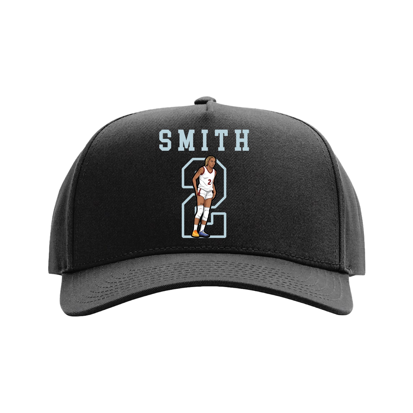 Full Fabric Five-Panel Champ Cap — Shirsey in Black