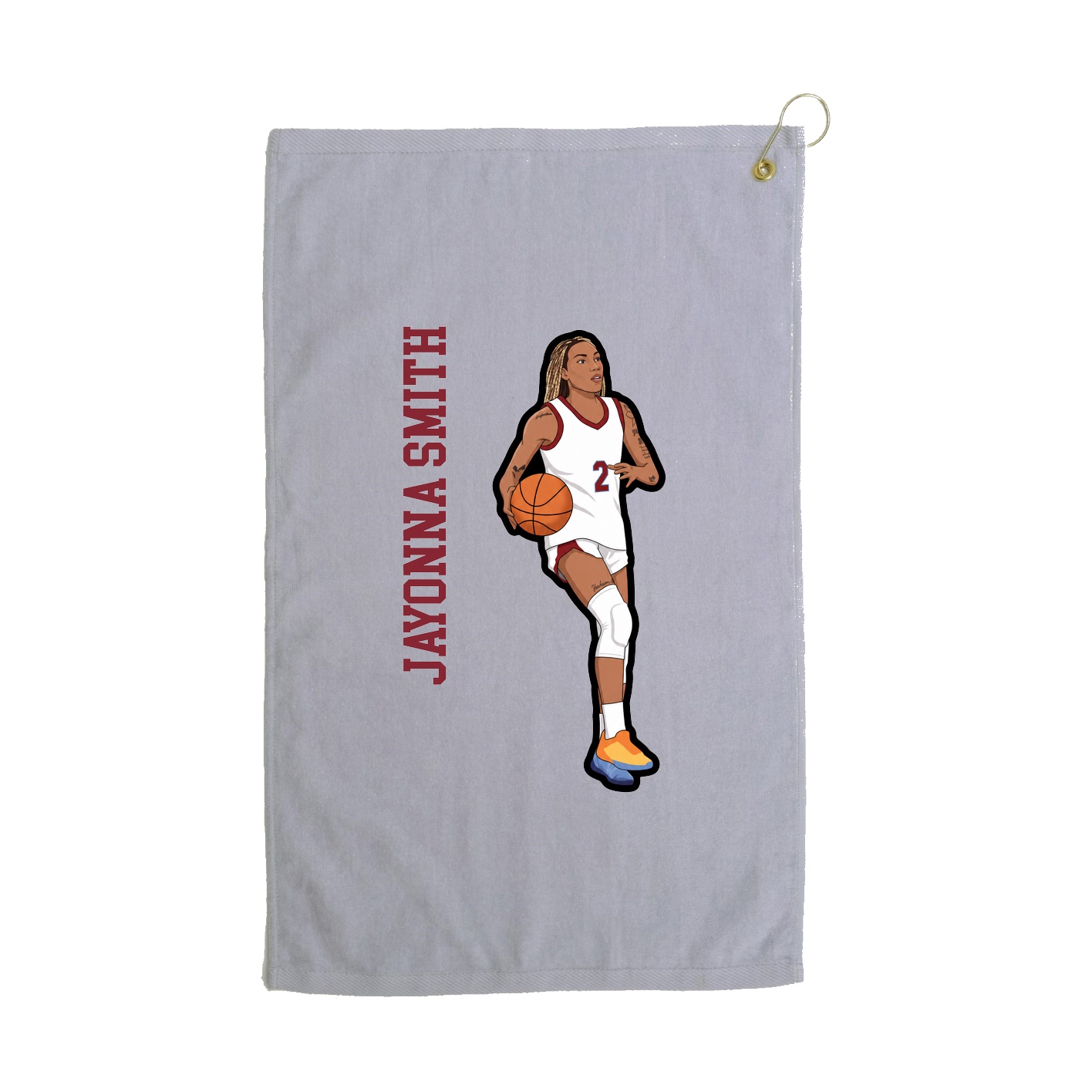 Golf Towel — Name Vertical in Grey
