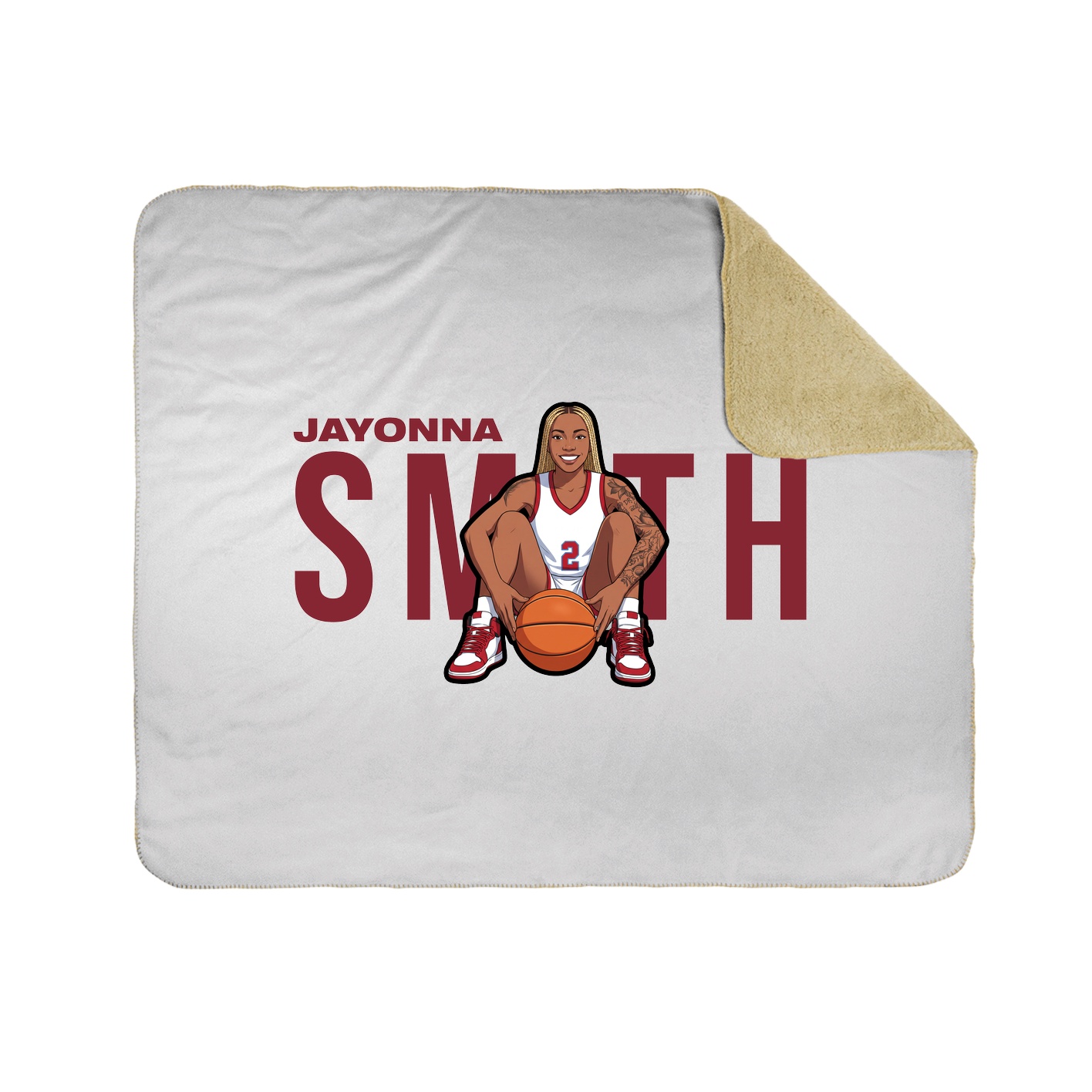 Throw Blanket — Player Name in White