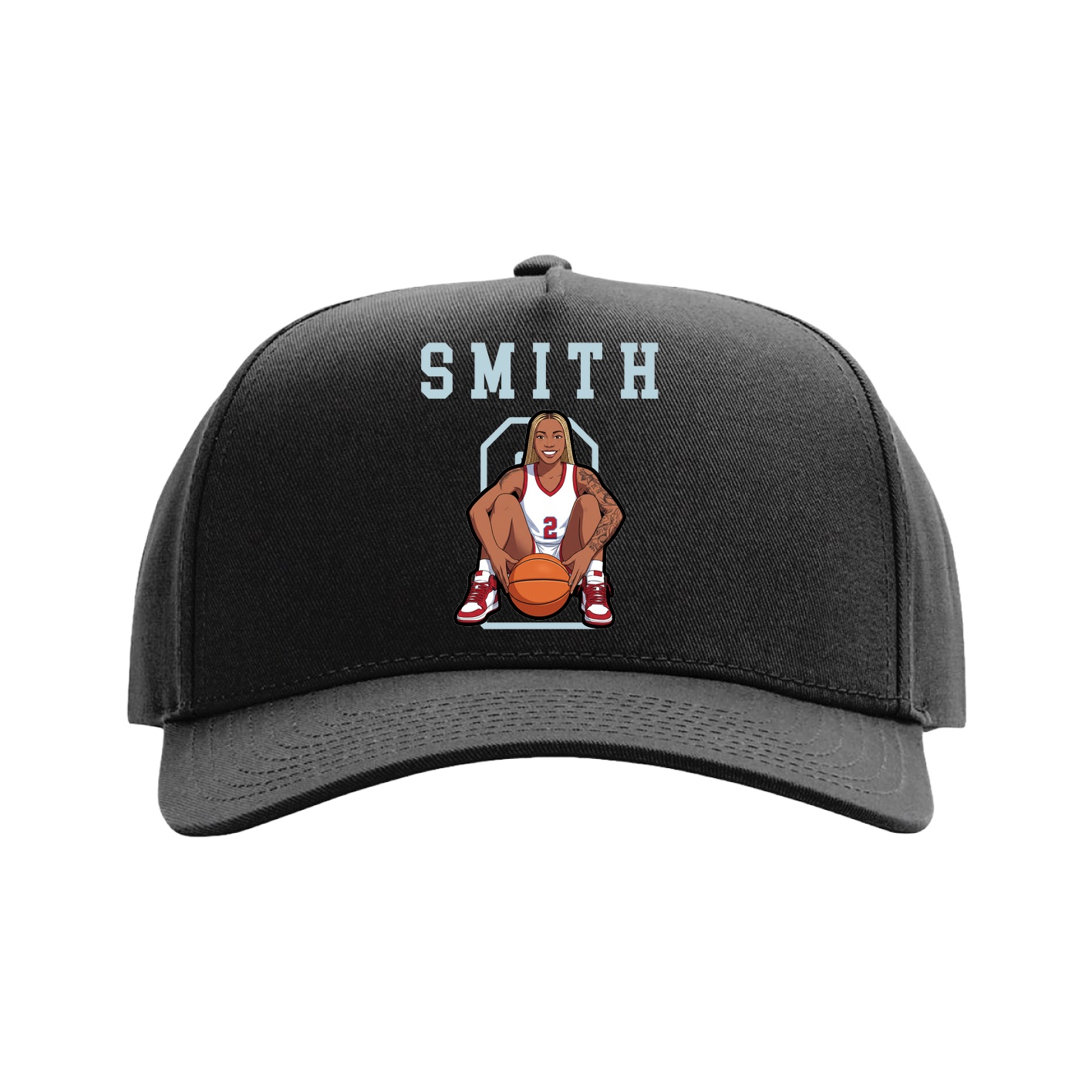 Full Fabric Five-Panel Champ Cap — Shirsey in Black