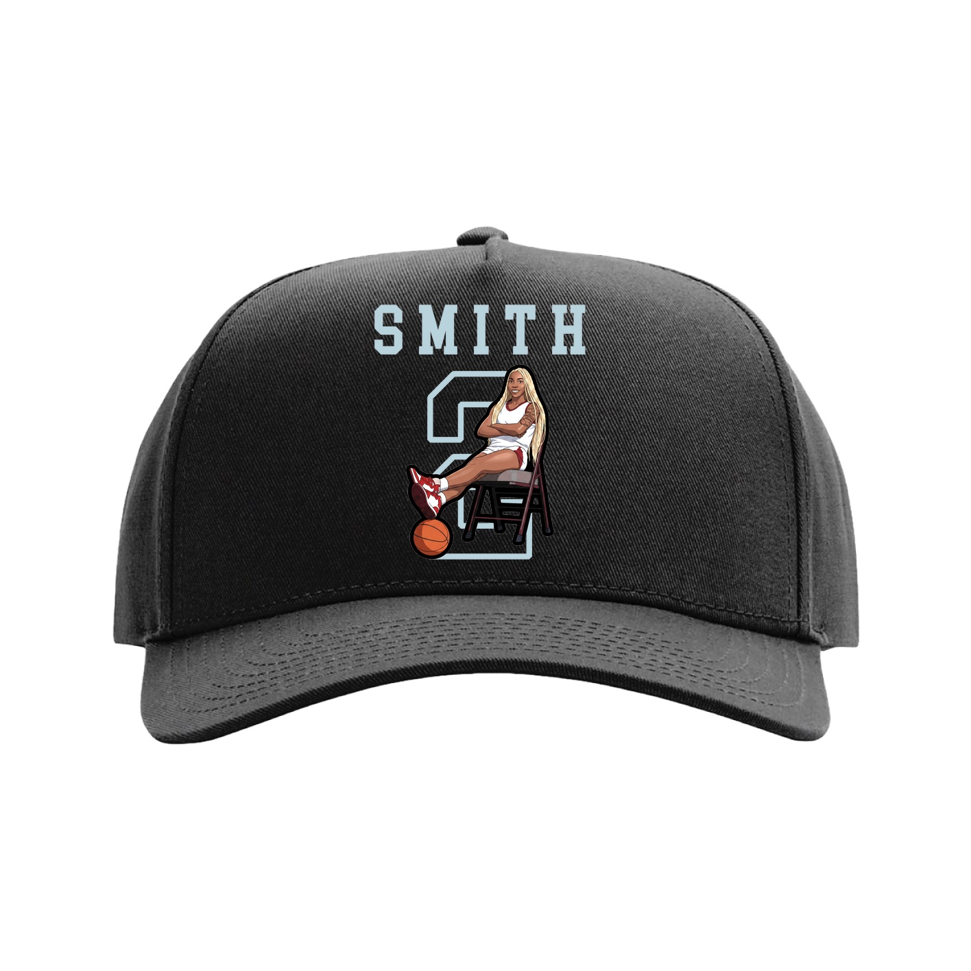 Full Fabric Five-Panel Champ Cap — Shirsey in Black