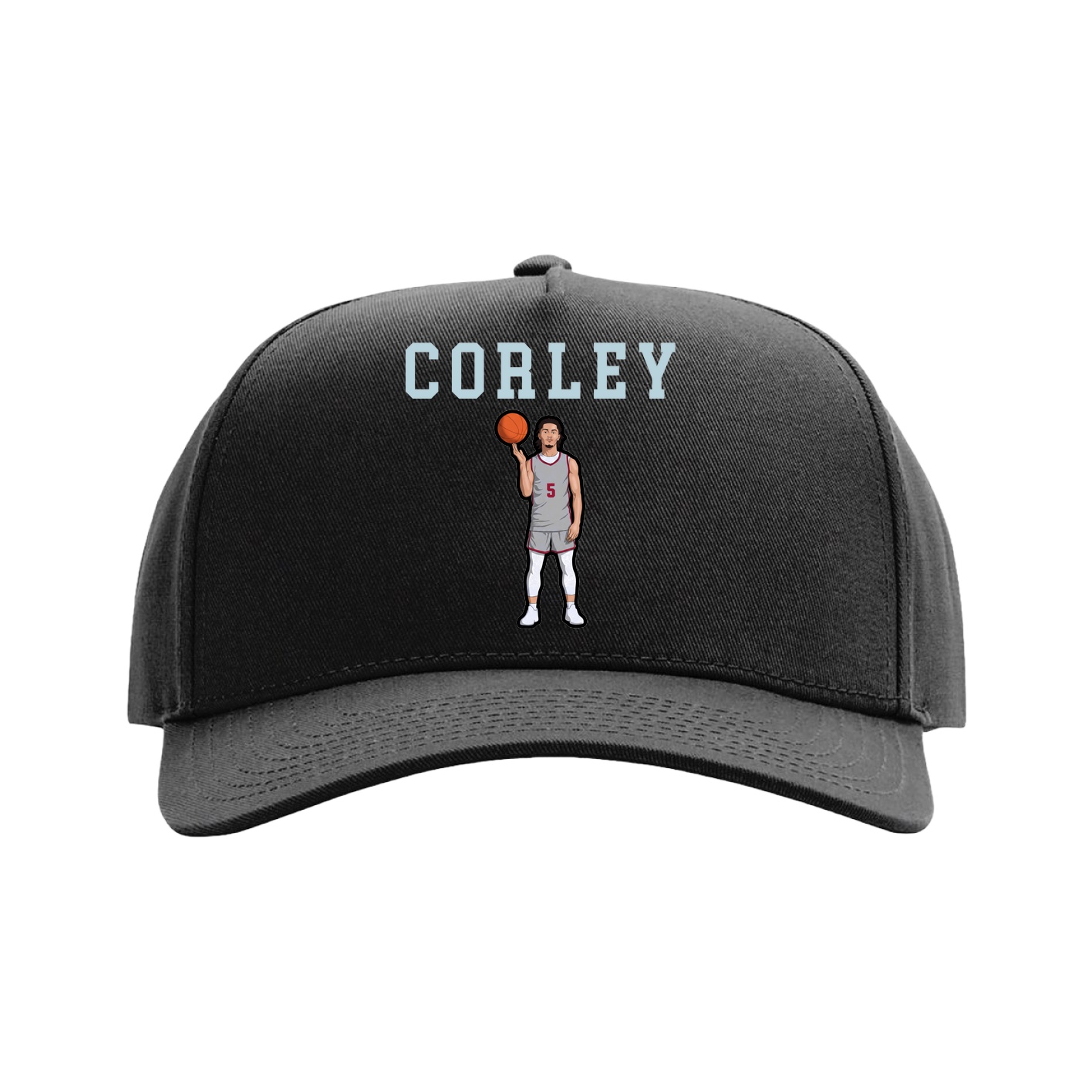 Full Fabric Five-Panel Champ Cap — Shirsey in Black