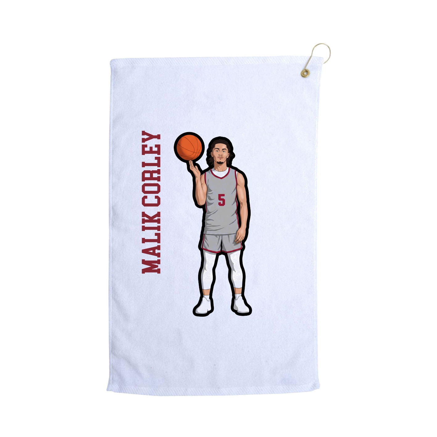 Golf Towel — Name Vertical in White