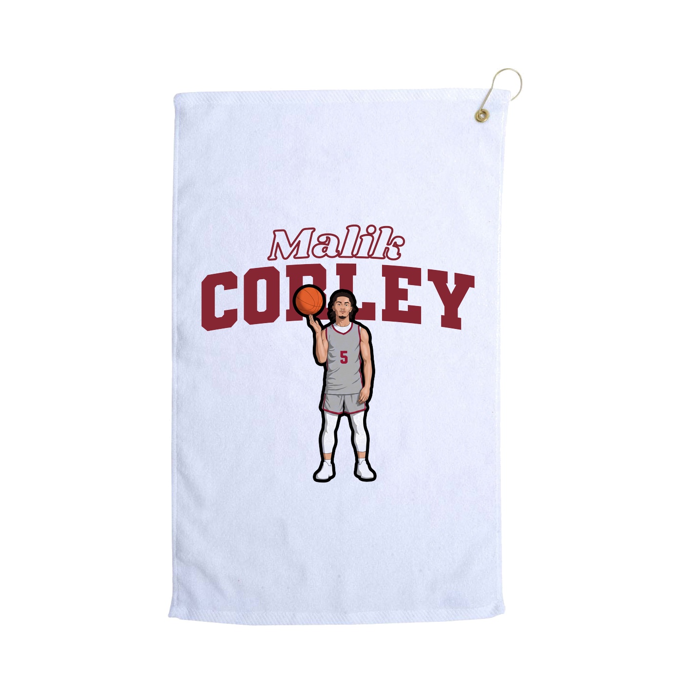 Golf Towel — Name Arch in White
