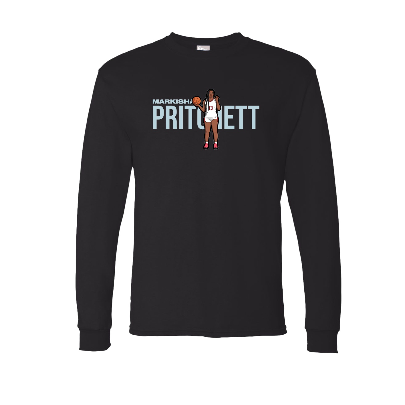 Long Sleeve Tee — Player Name in Black