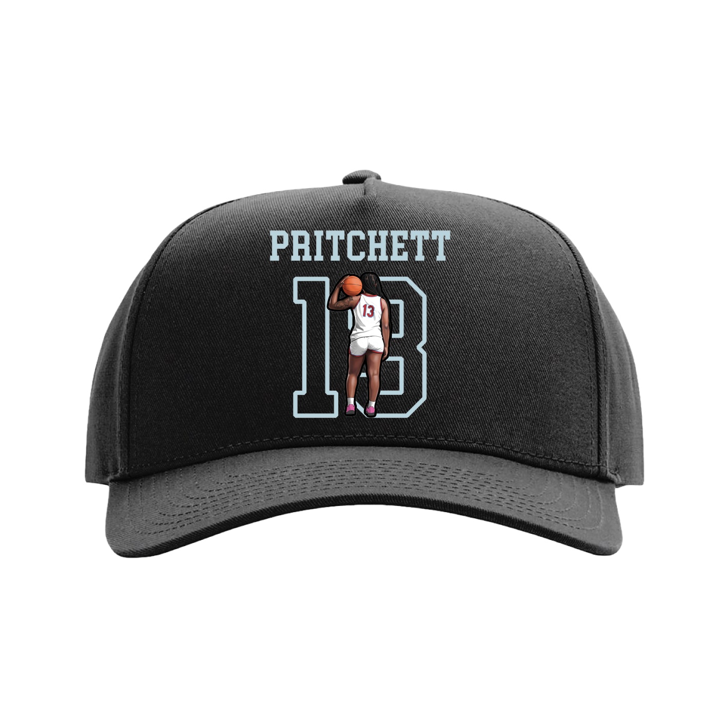 Full Fabric Five-Panel Champ Cap — Shirsey in Black
