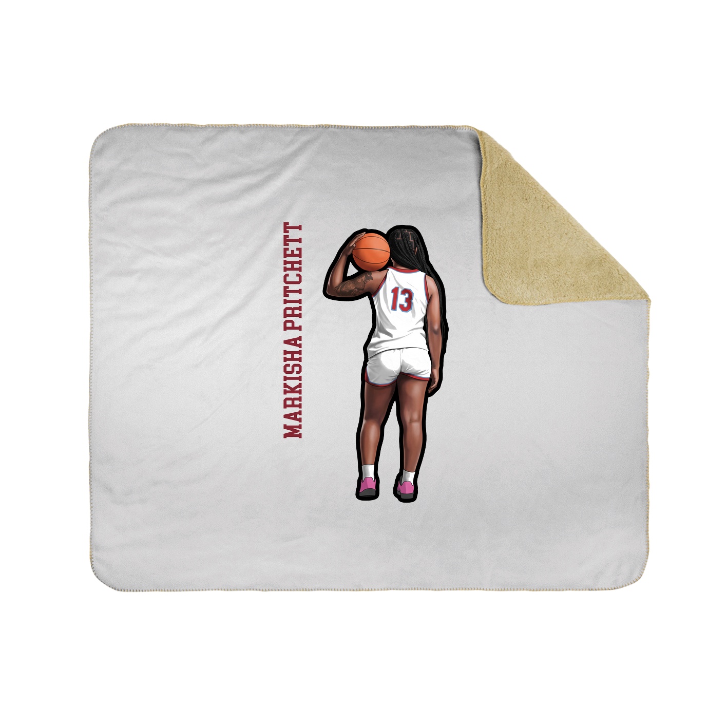 Throw Blanket — Name Vertical in White