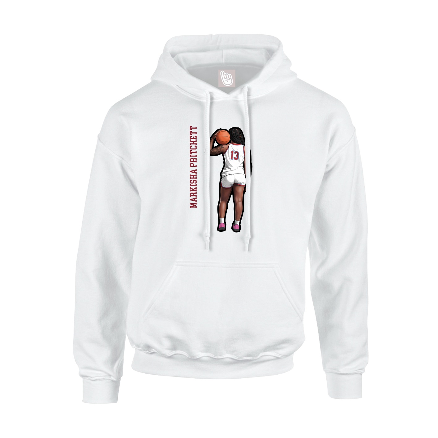 Hoodie — Name Vertical in White