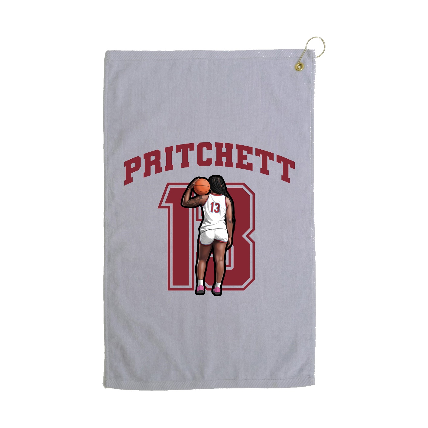 Golf Towel — Number in Grey
