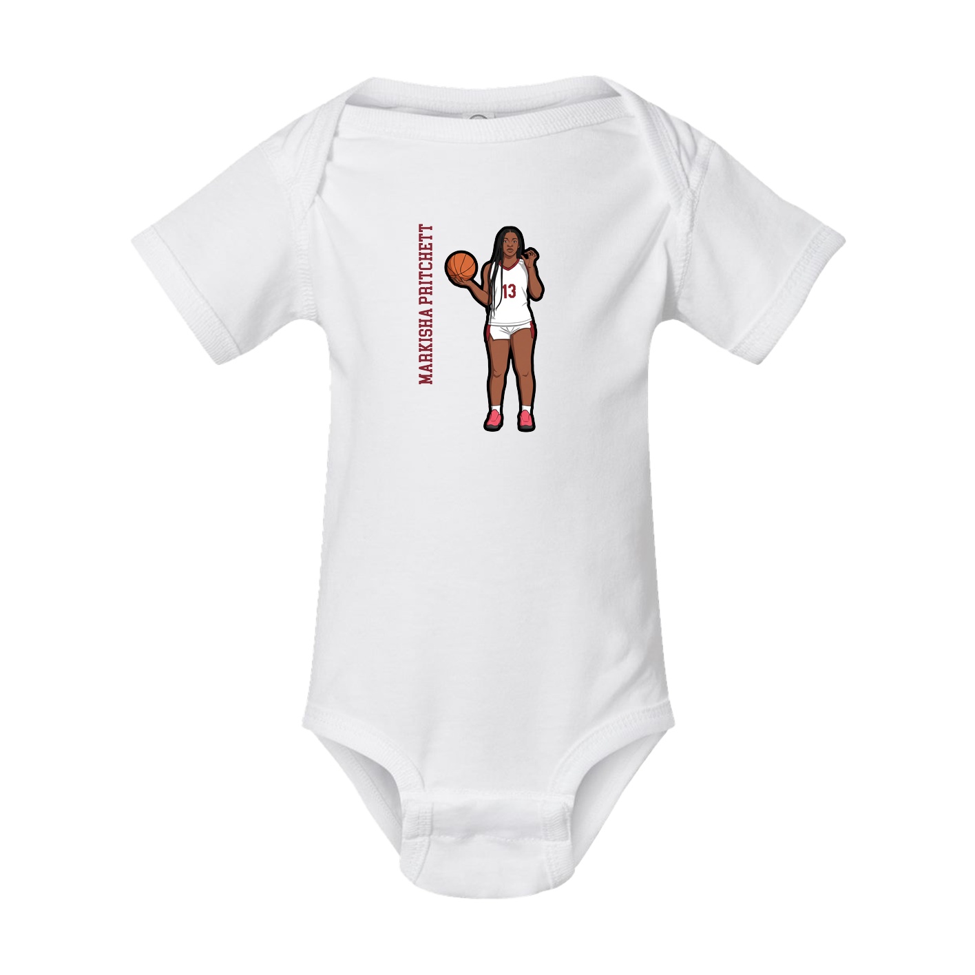 Baby Onesie — Name Vertical in White