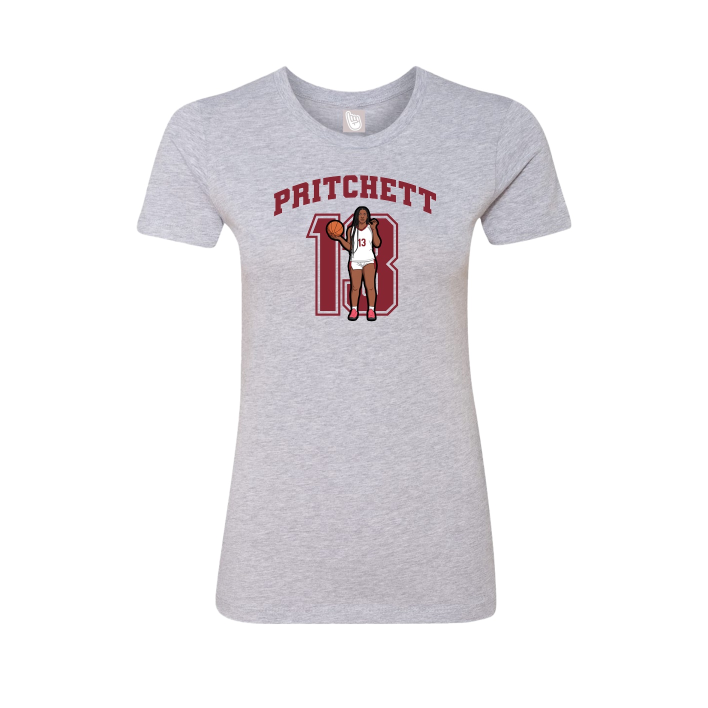 Fitted Women's Tee — Number in Grey