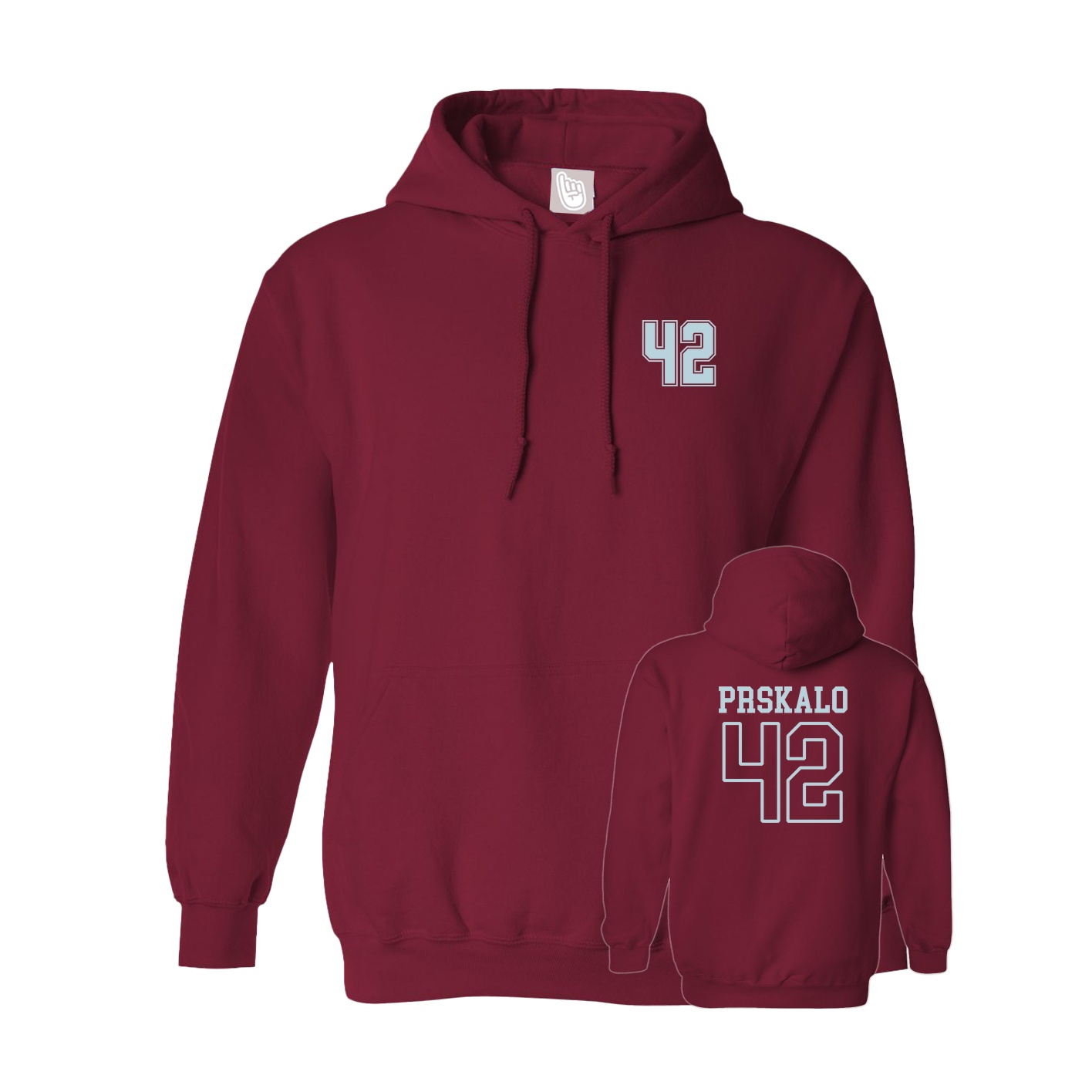 Hoodie — Chest Back in Cardinal