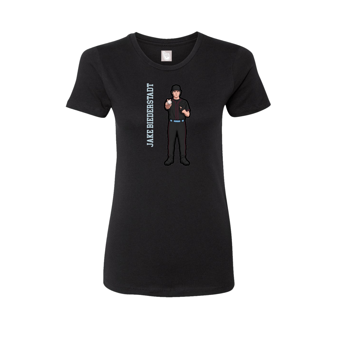 Fitted Women's Tee — Name Vertical in Black