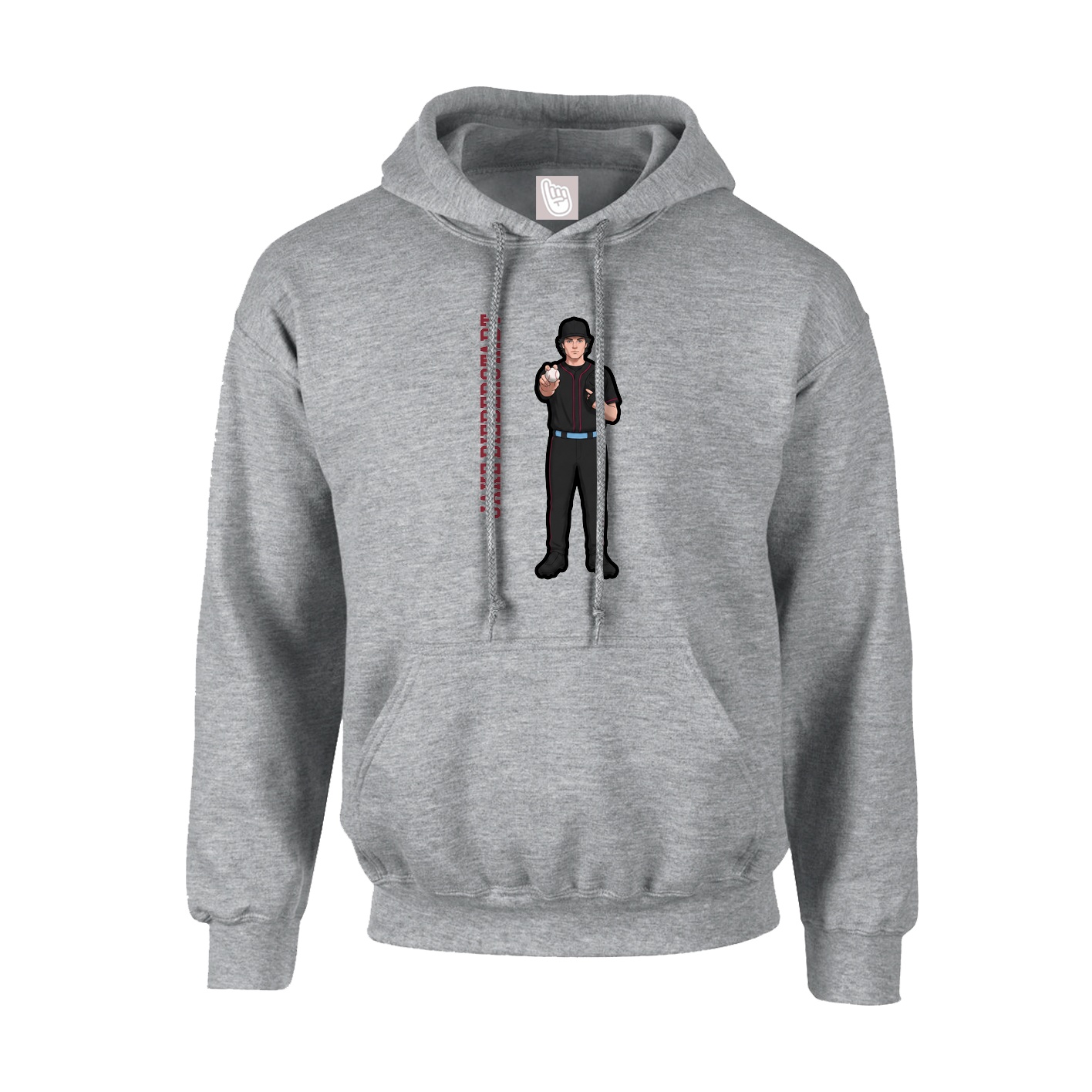 Youth Hoodie — Name Vertical in Grey