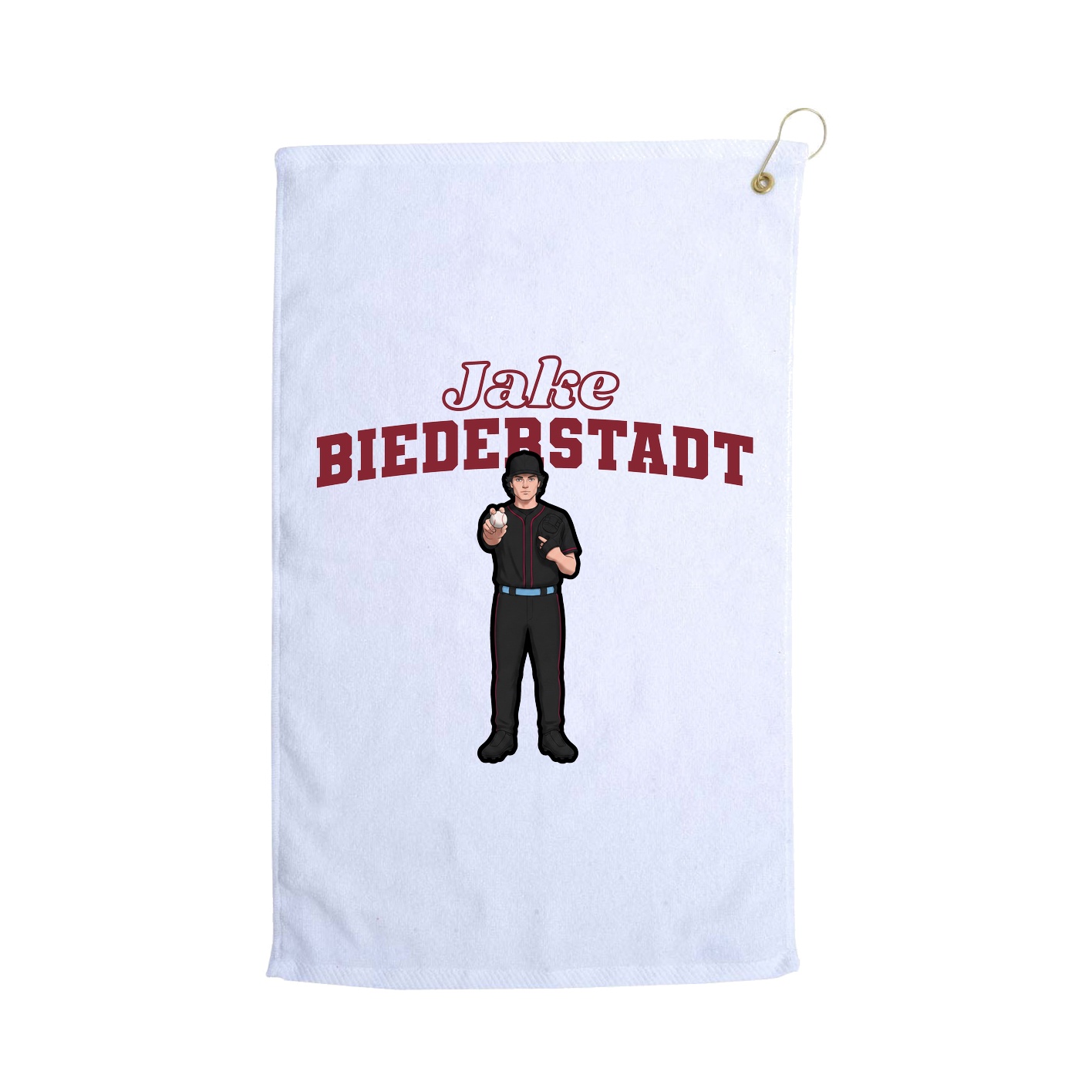 Golf Towel — Name Arch in White