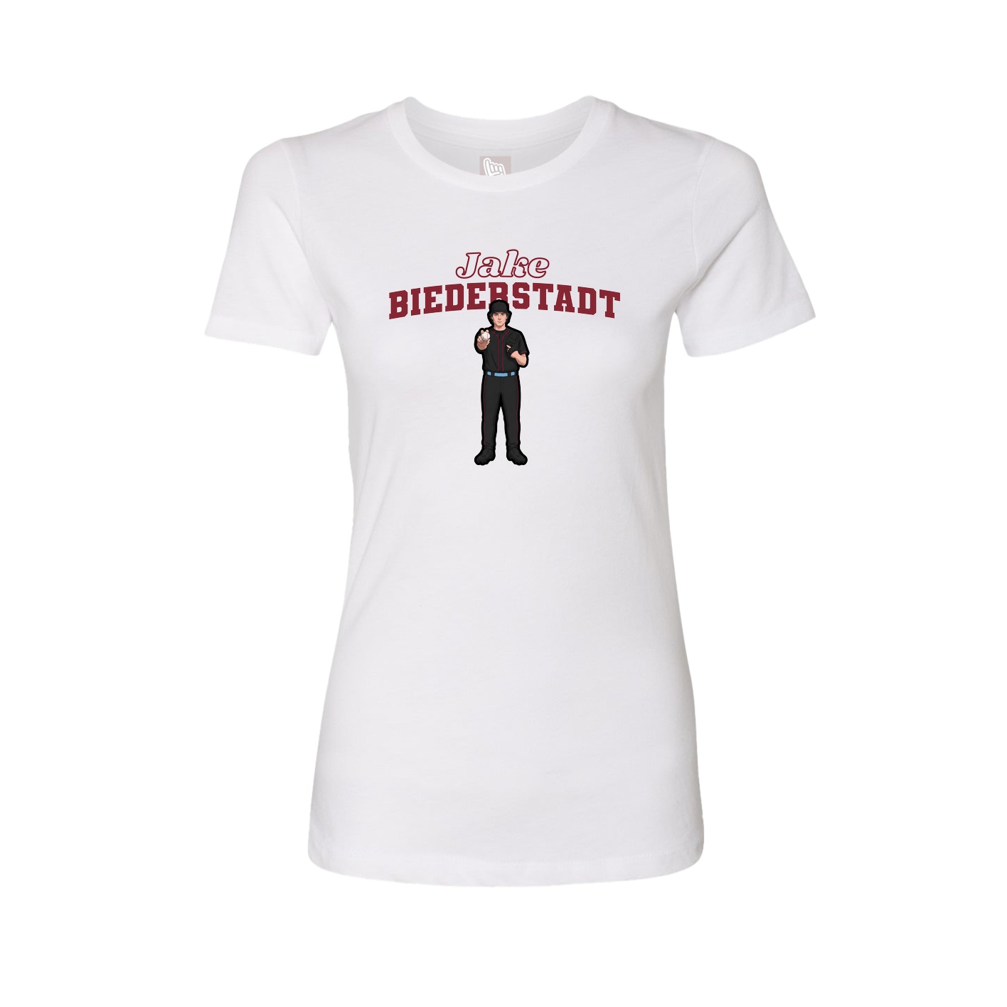 Fitted Women's Tee — Name Arch in White
