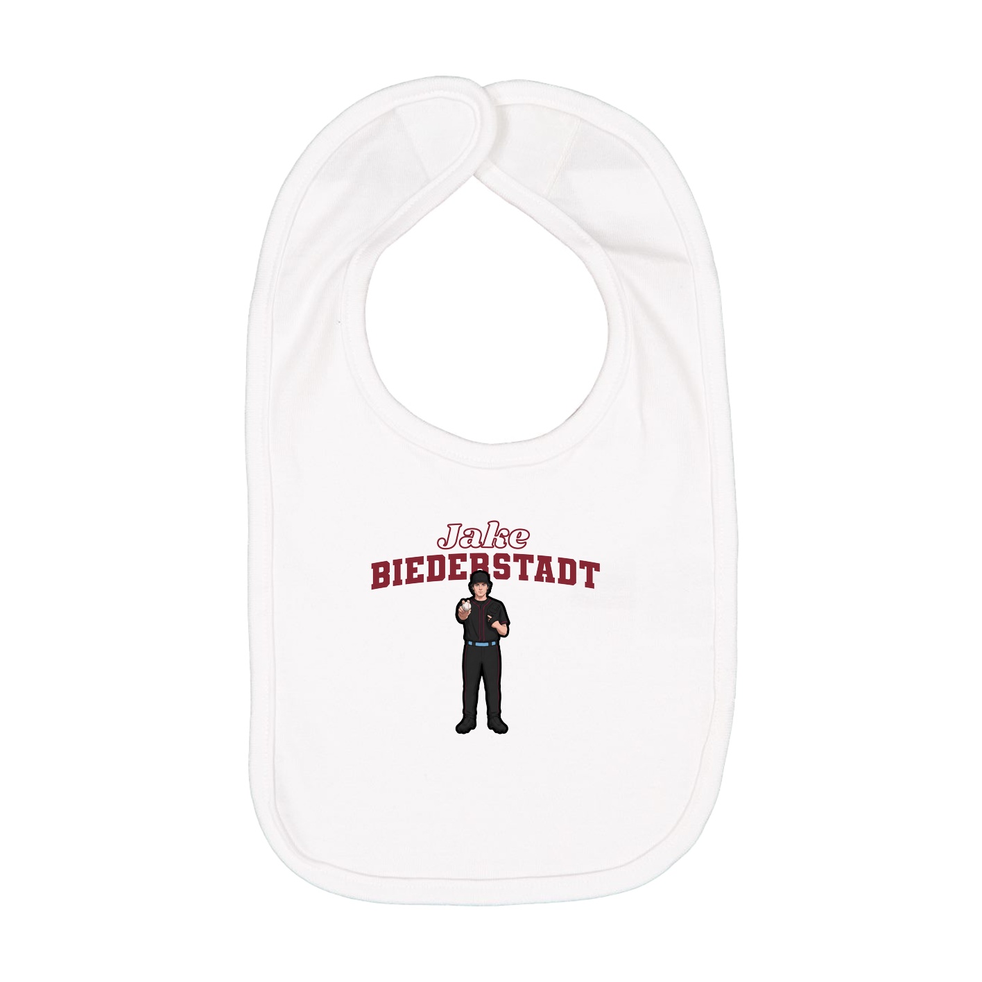 Infant Bib — Name Arch in White
