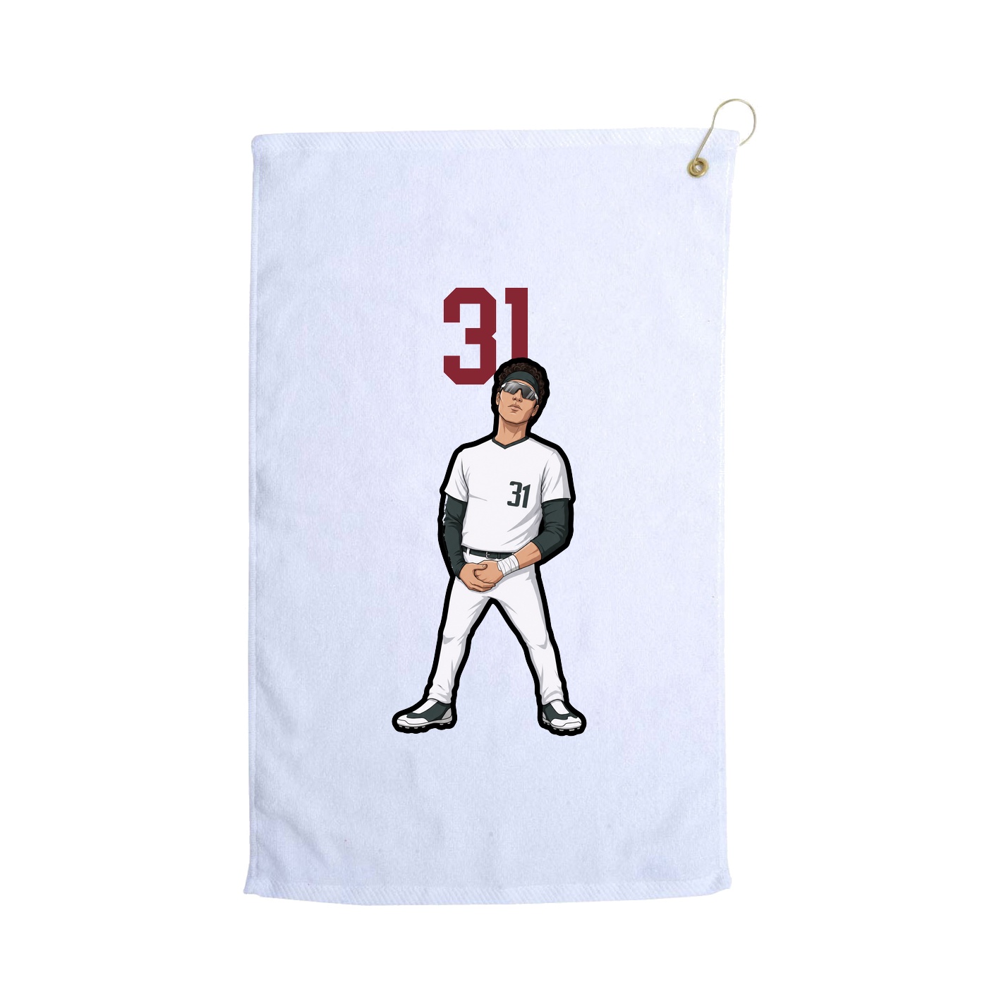 Golf Towel — Number Top in White