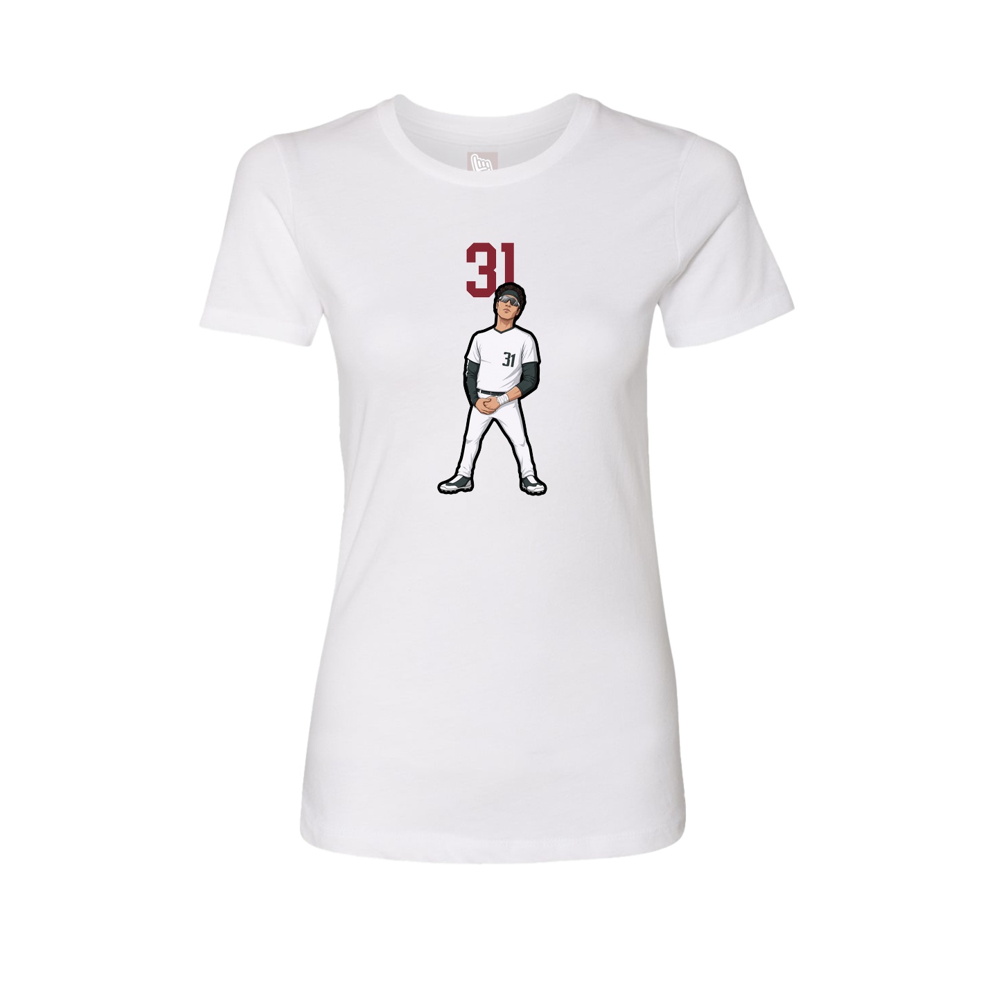 Fitted Women's Tee — Number Top in White
