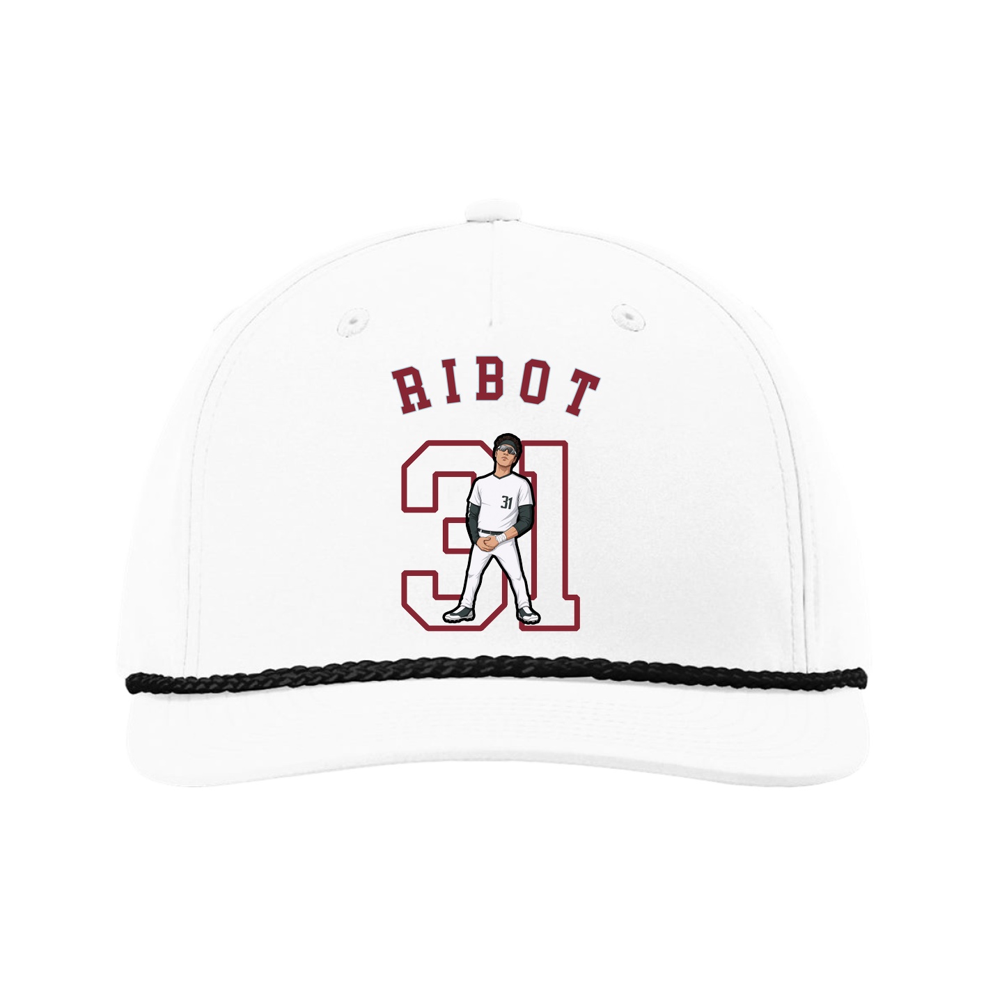 Five-Panel Classic Rope Cap — Shirsey Arch in White