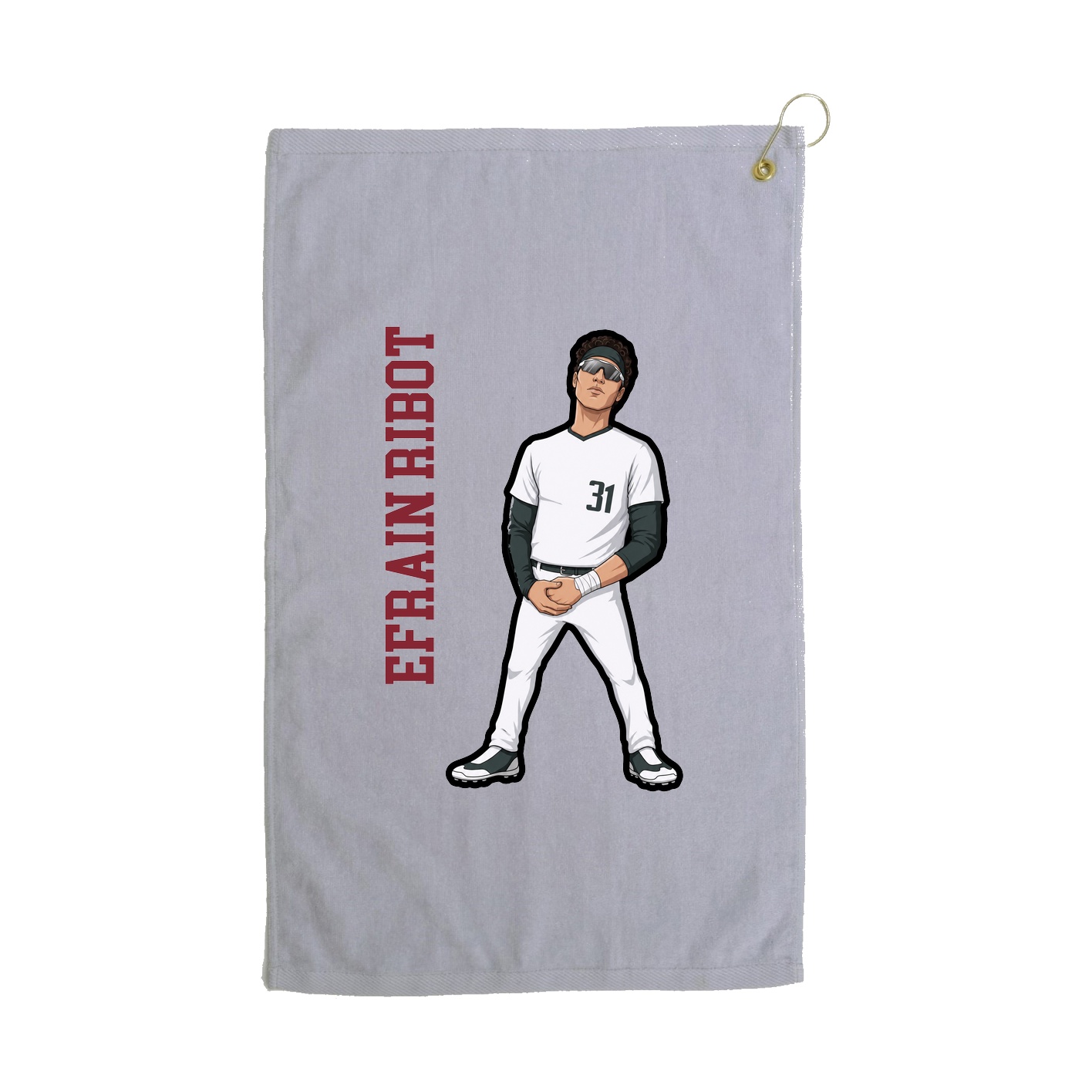 Golf Towel — Name Vertical in Grey