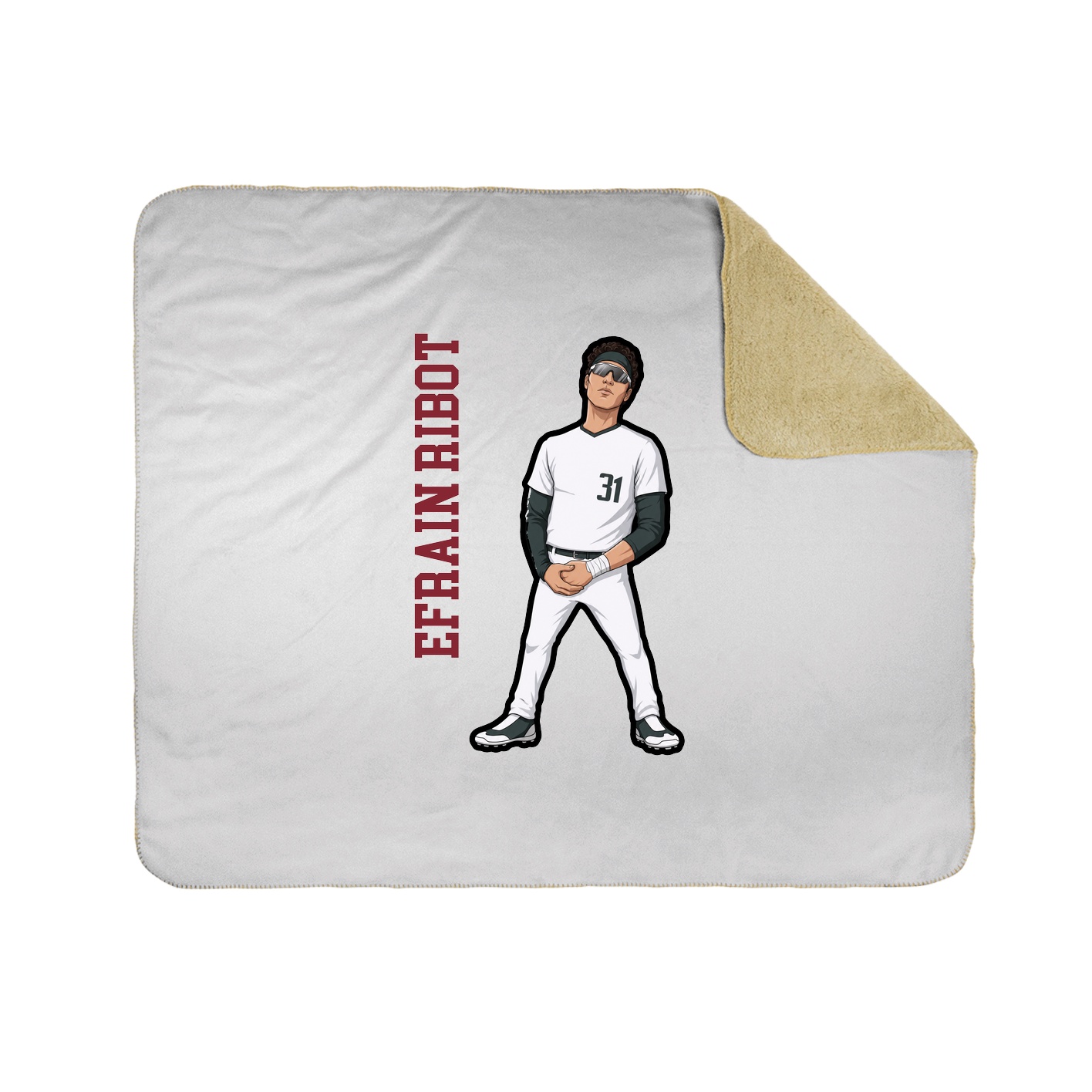 Throw Blanket — Name Vertical in White