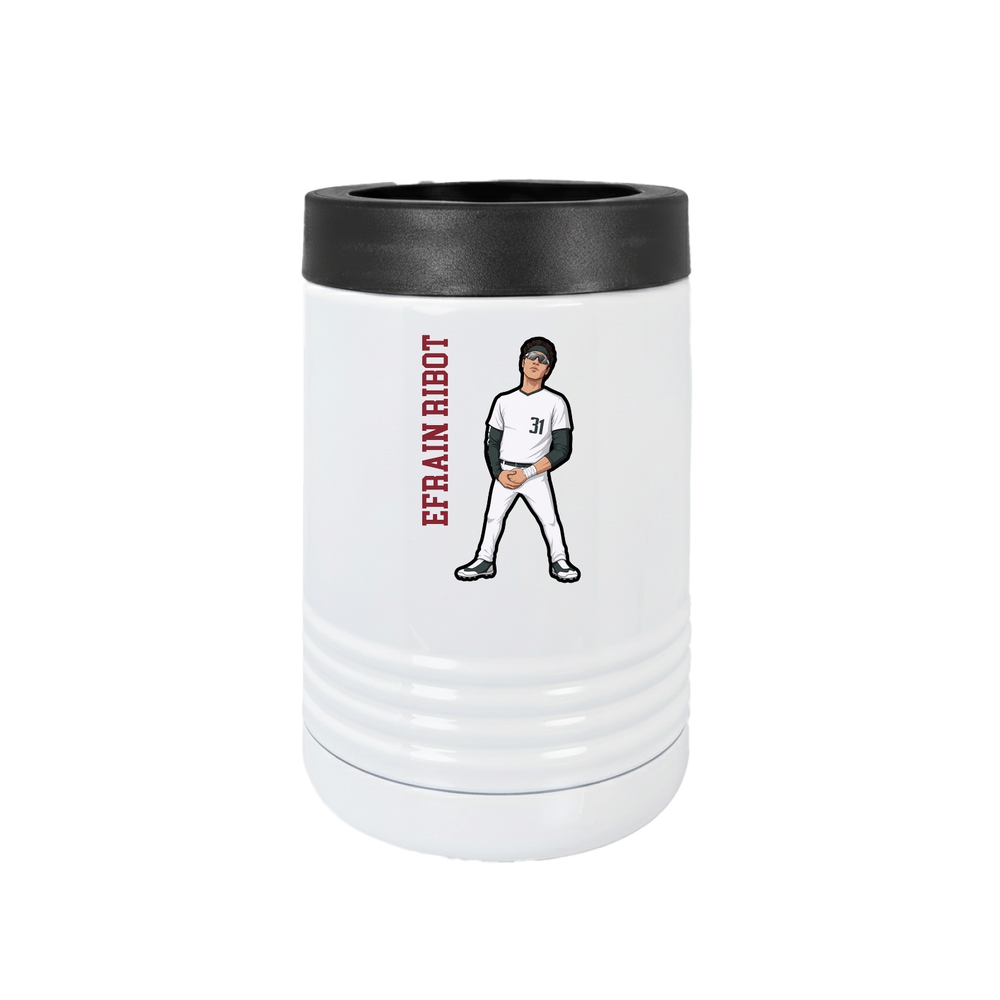 Beverage Holder — Name Vertical in White