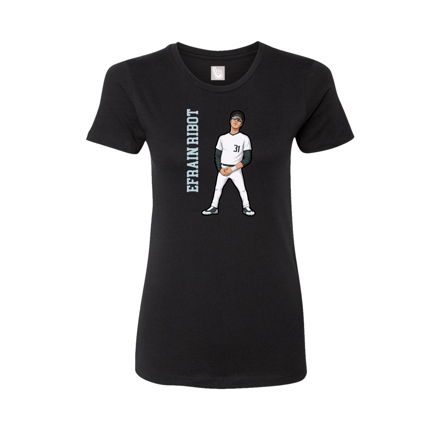 Fitted Women's Tee — Name Vertical in Black
