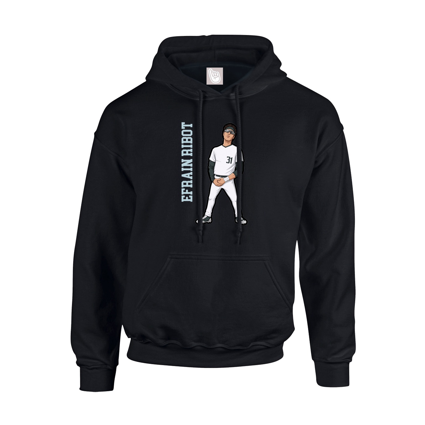 Youth Hoodie — Name Vertical in Black