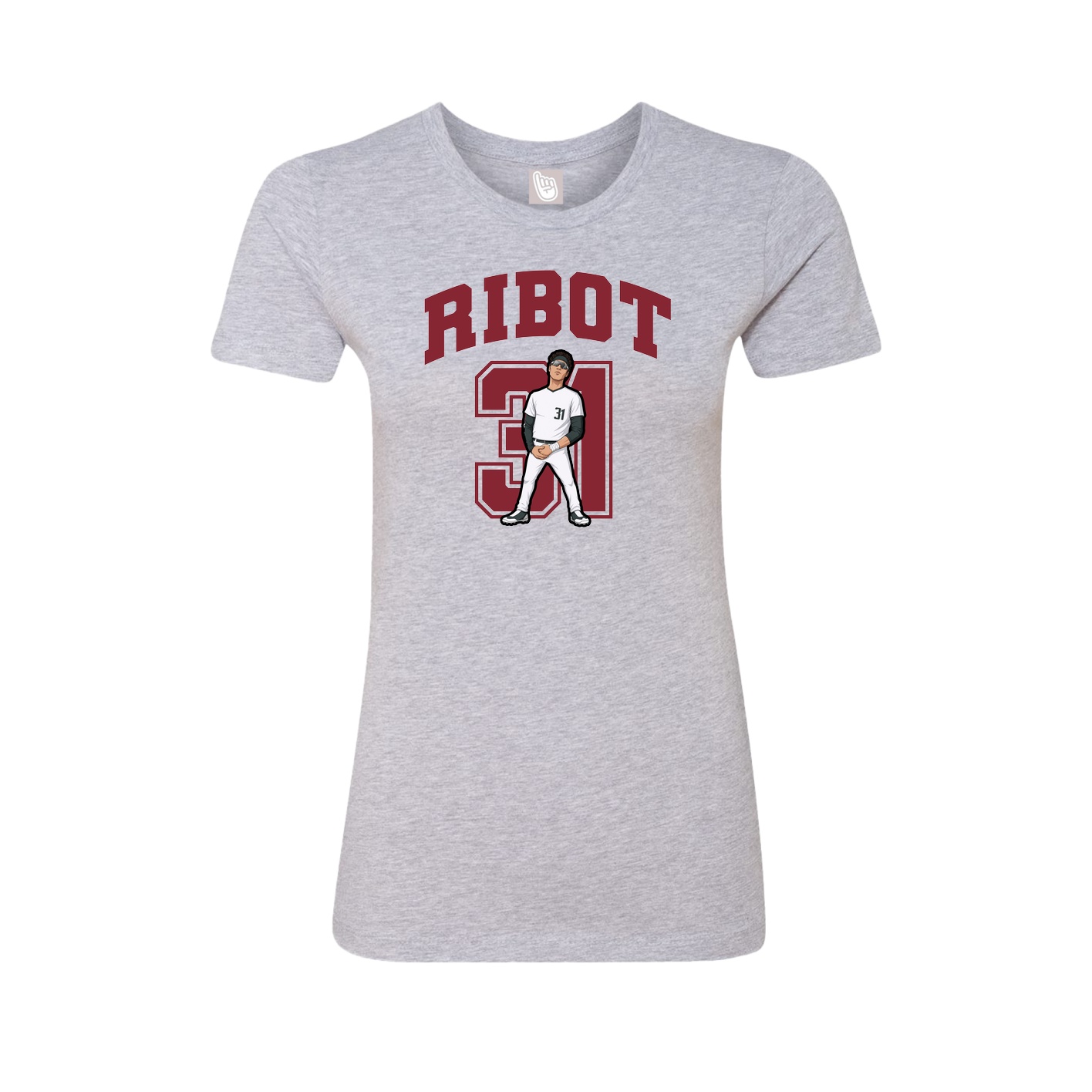 Fitted Women's Tee — Number in Grey