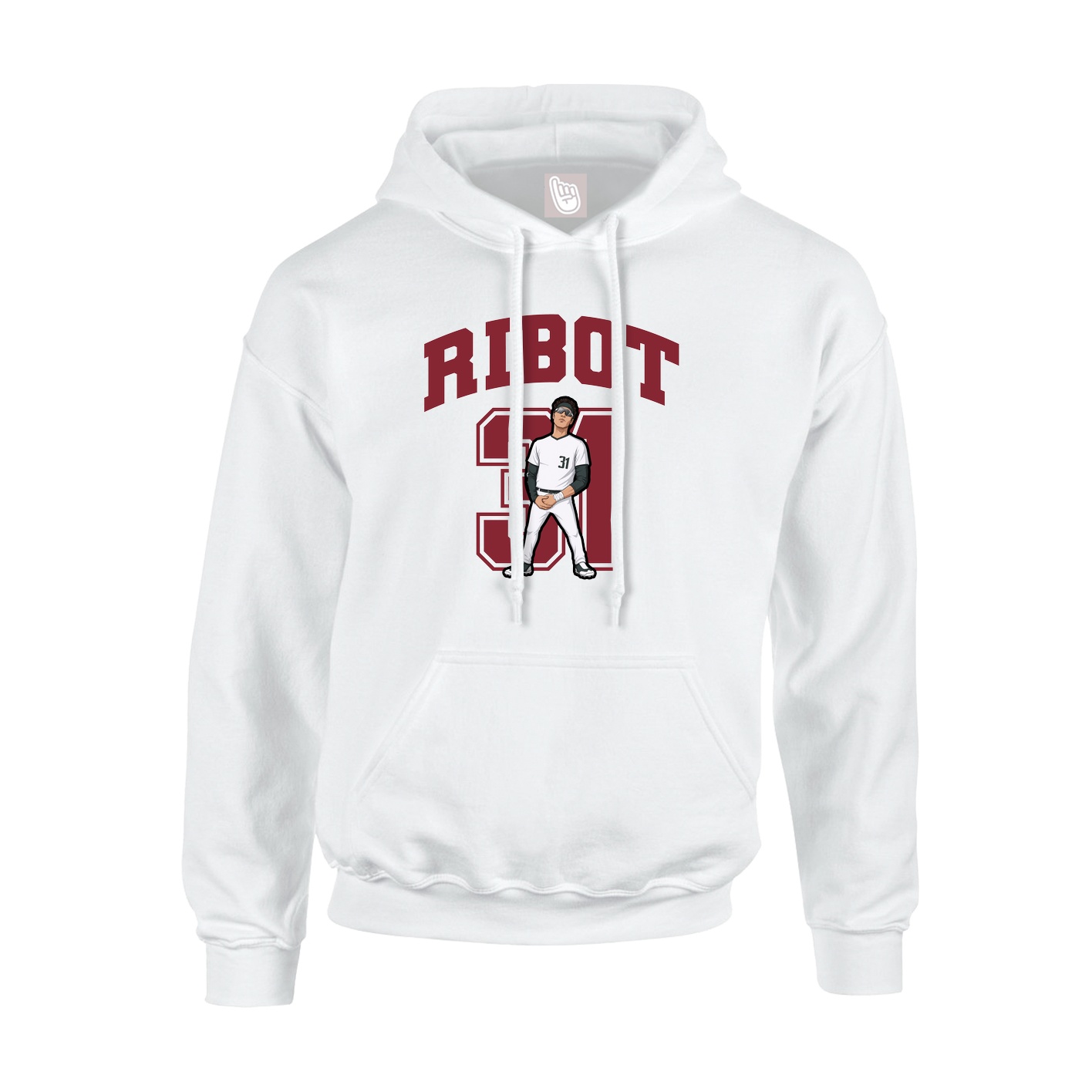 Youth Hoodie — Number in White