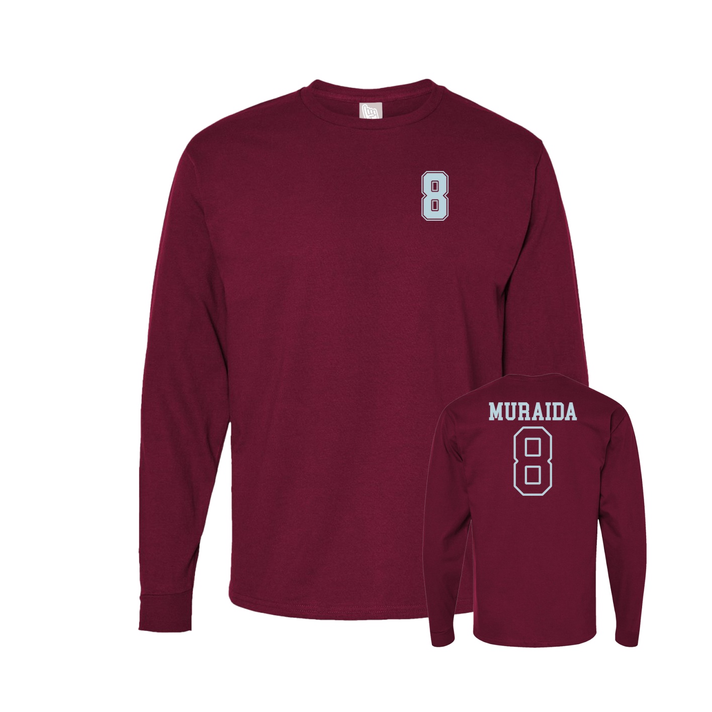 Long Sleeve Tee — Chest Back in Cardinal