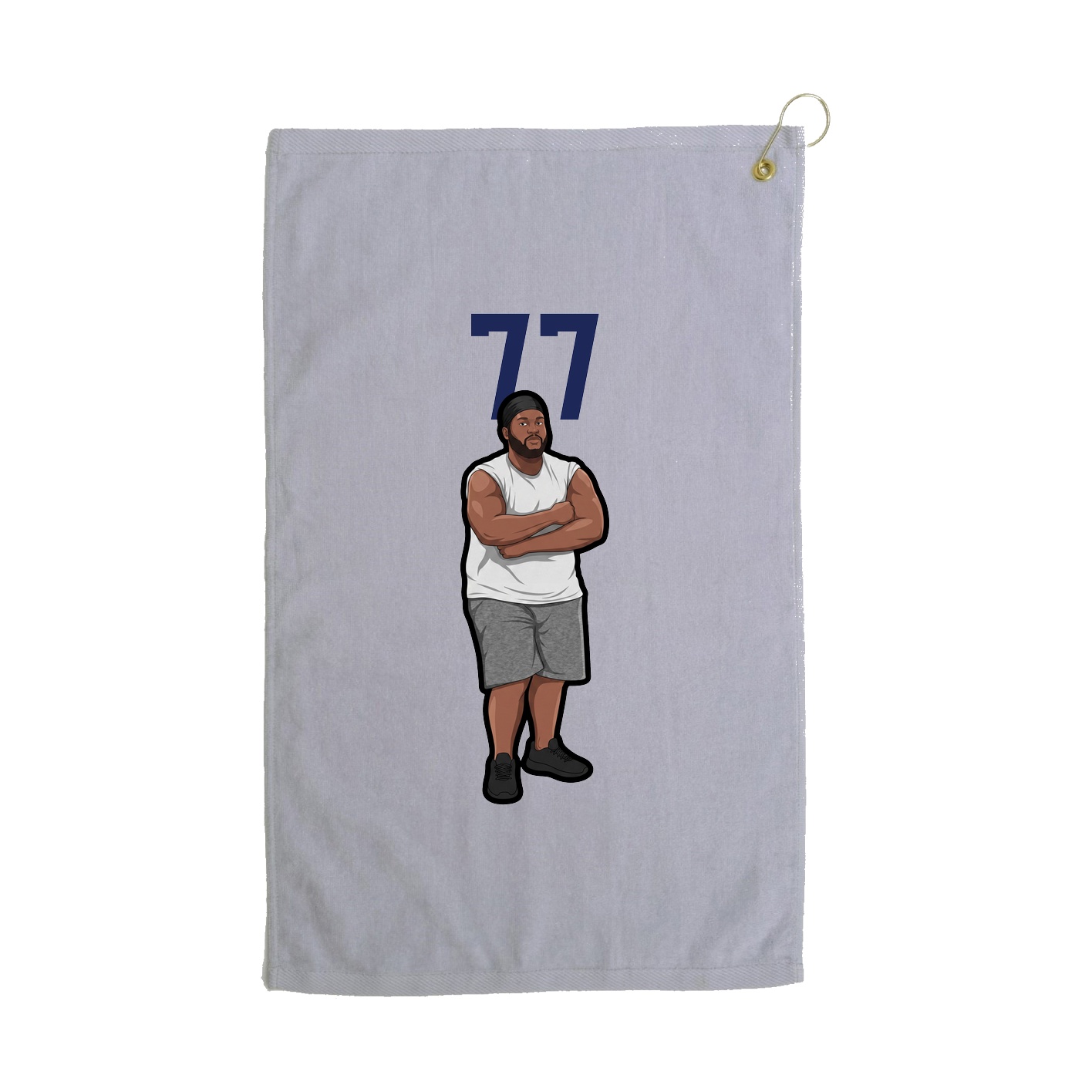Golf Towel — Number Top in Grey