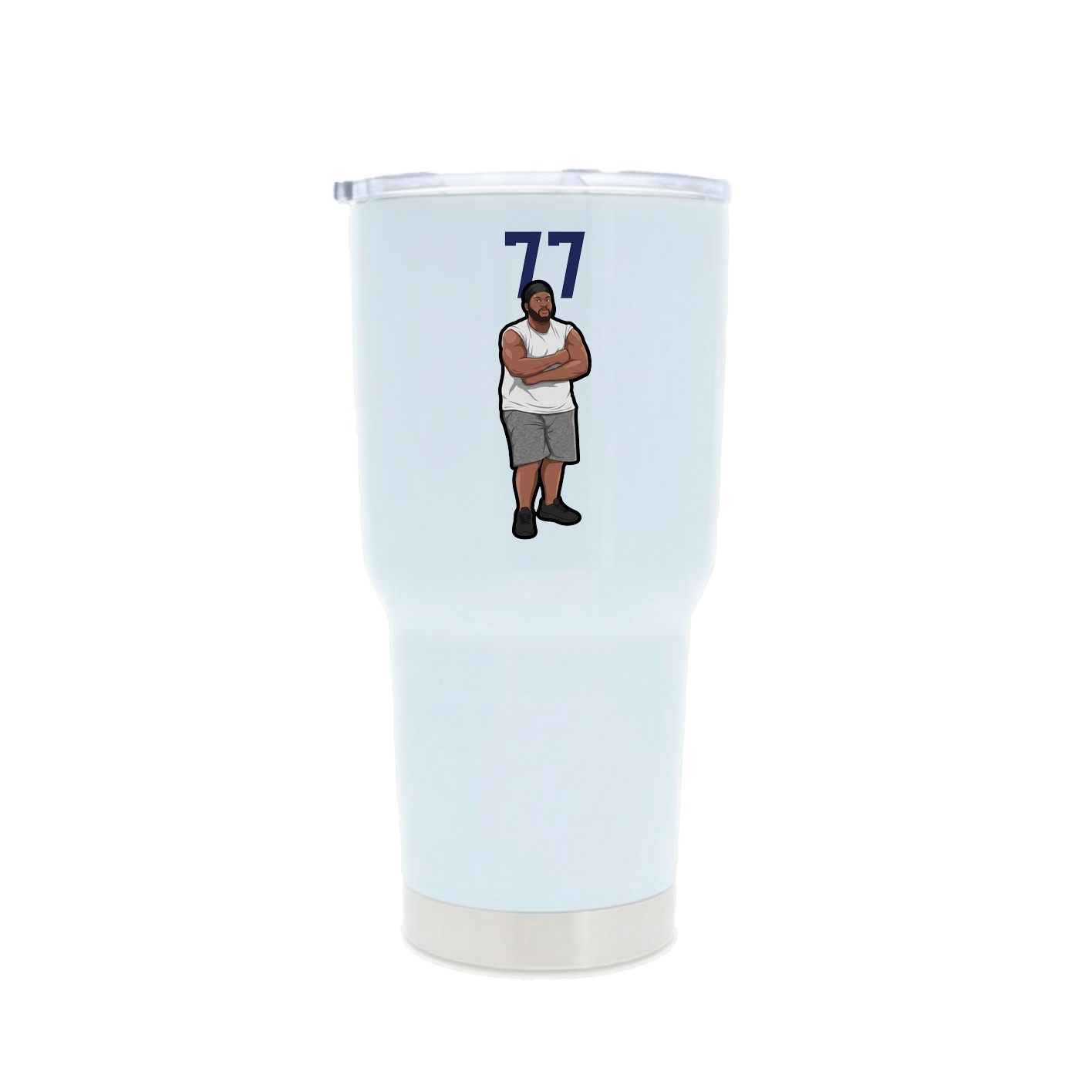 30oz Stainless Steel Tumbler — Number Top in White