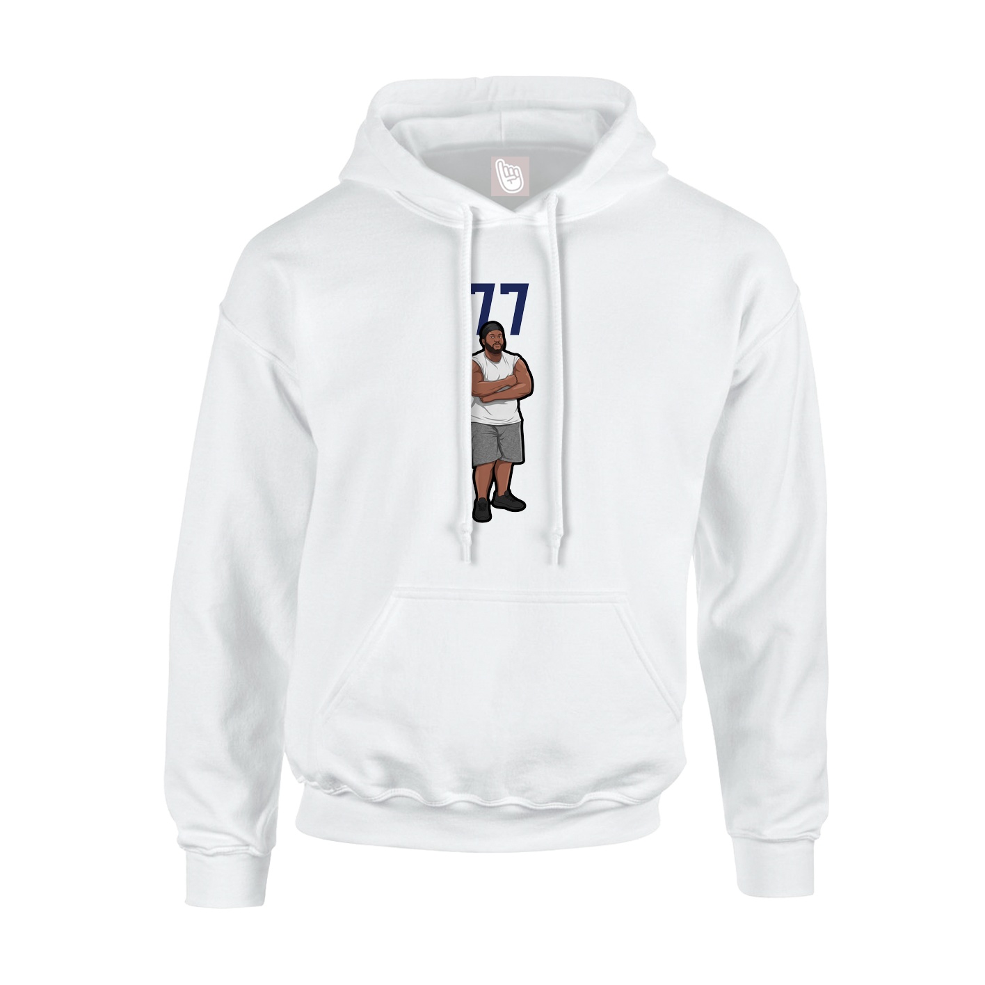Hoodie — Number Top in White