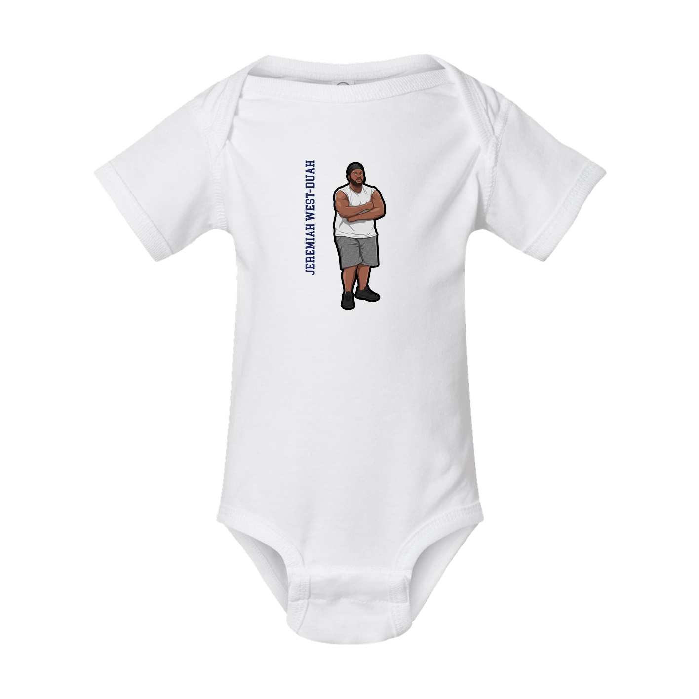 Baby Onesie — Name Vertical in White