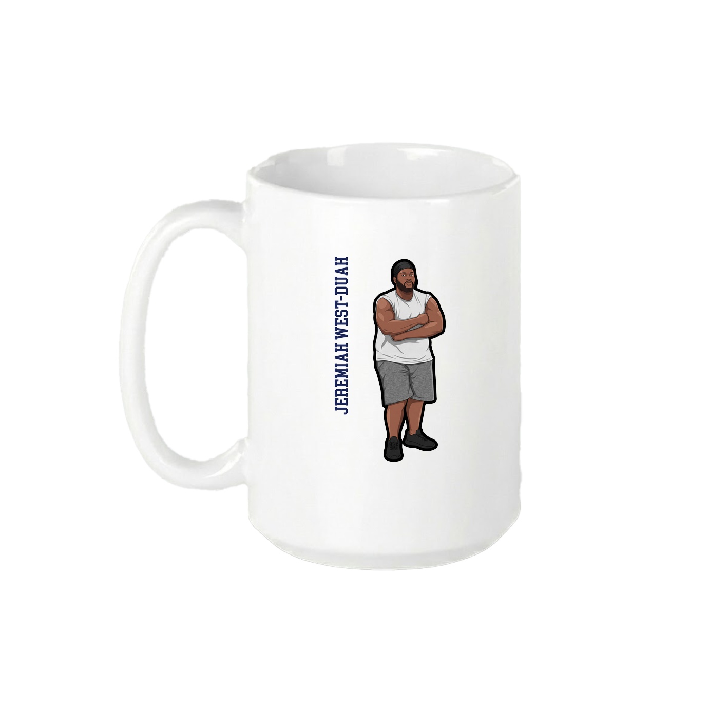 15oz Coffee Mug — Name Vertical in White