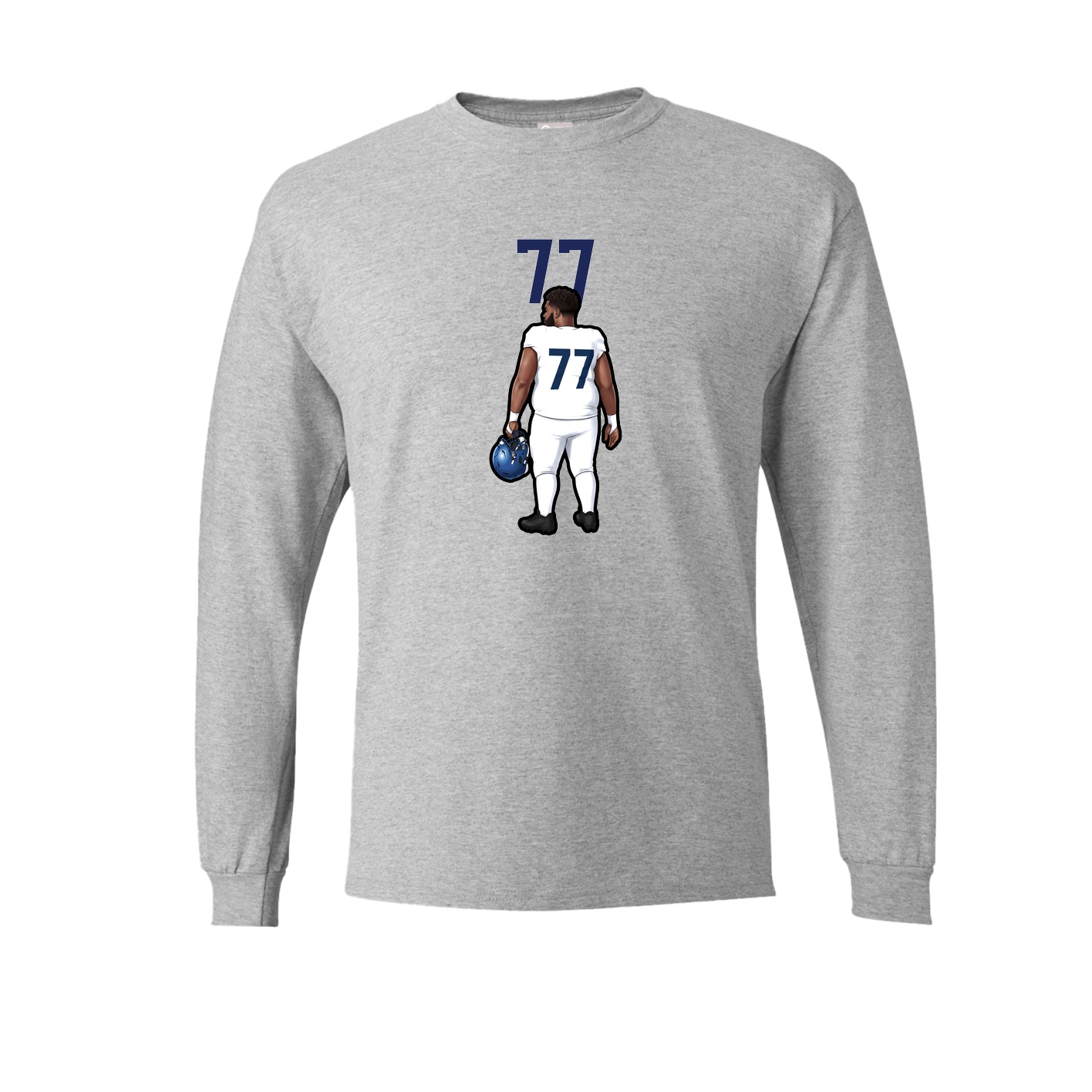 Long Sleeve Tee — Number Top in Grey