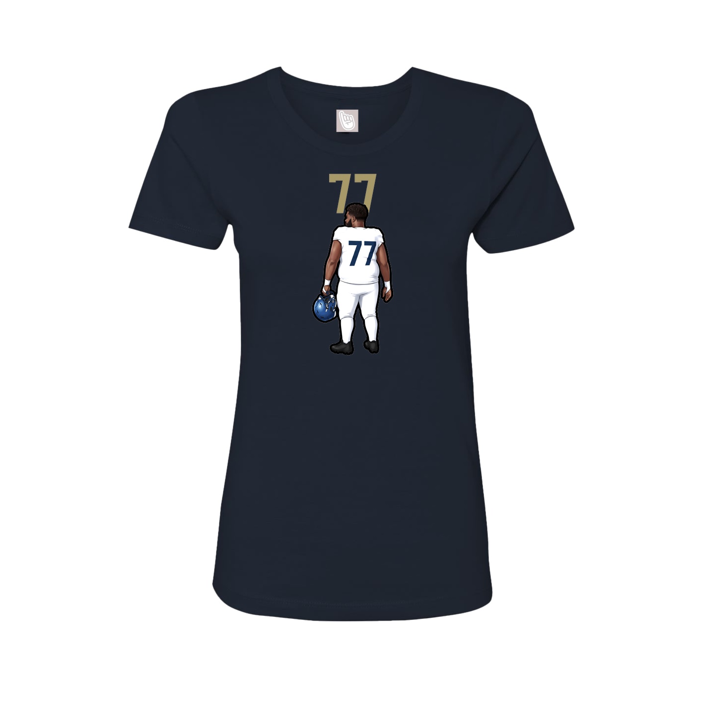 Fitted Women's Tee — Number Top in Navy