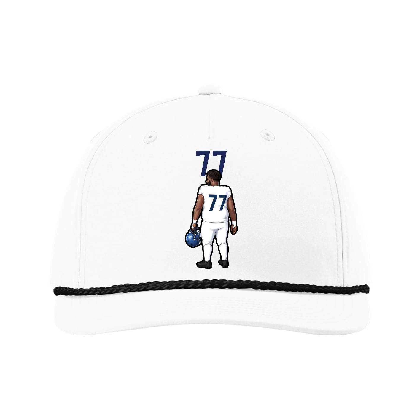 Five-Panel Classic Rope Cap — Number Top in White