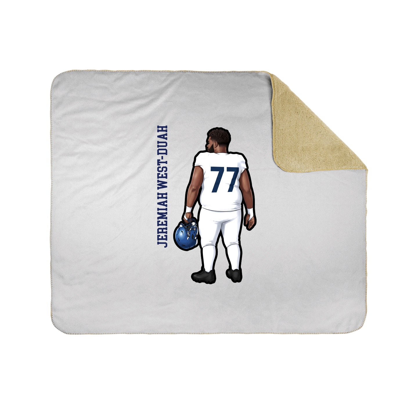 Throw Blanket — Name Vertical in White