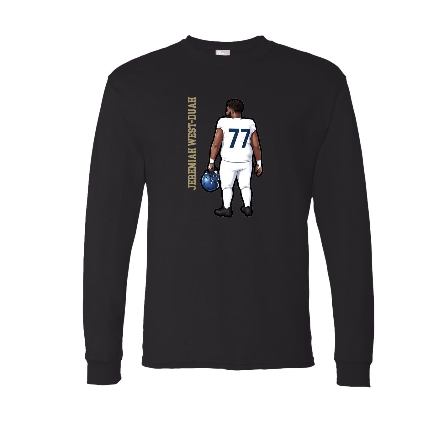 Long Sleeve Tee — Name Vertical in Black