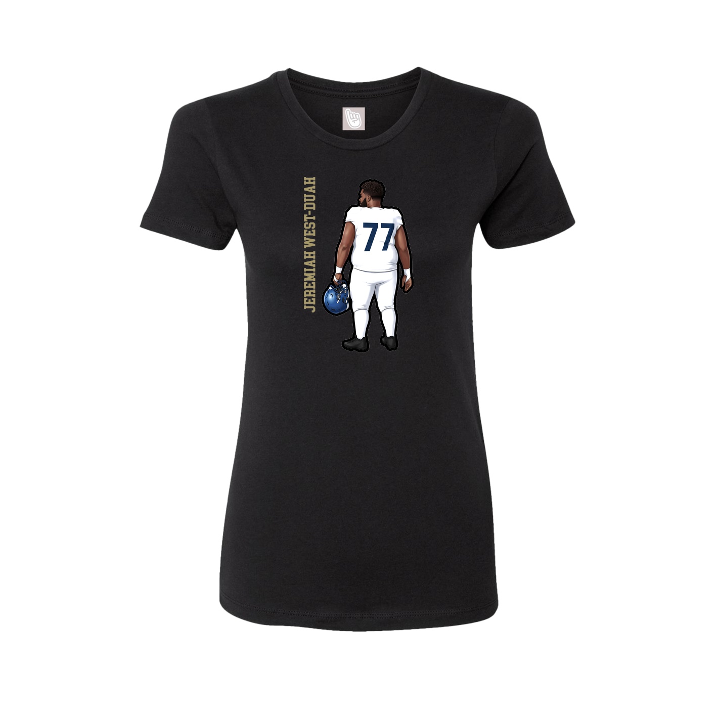 Fitted Women's Tee — Name Vertical in Black