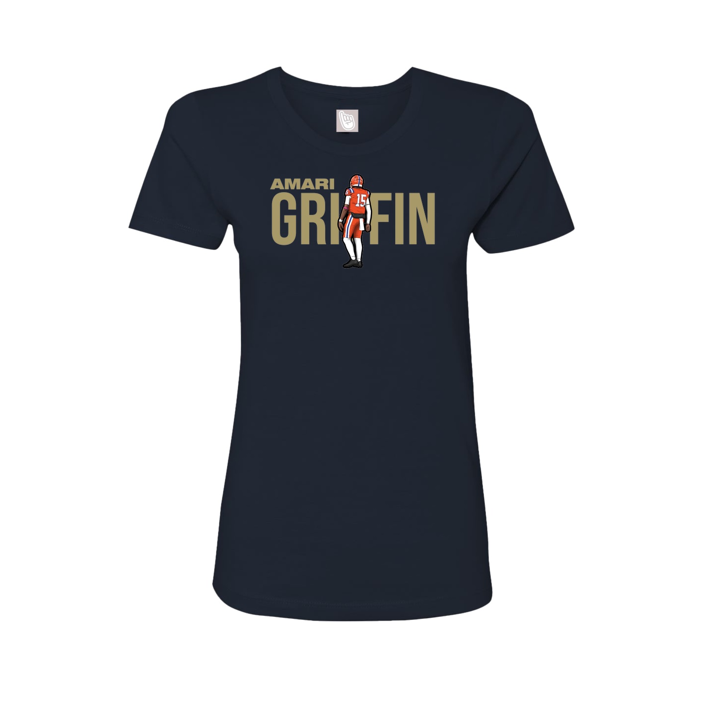 Fitted Women's Tee — Player Name in Navy
