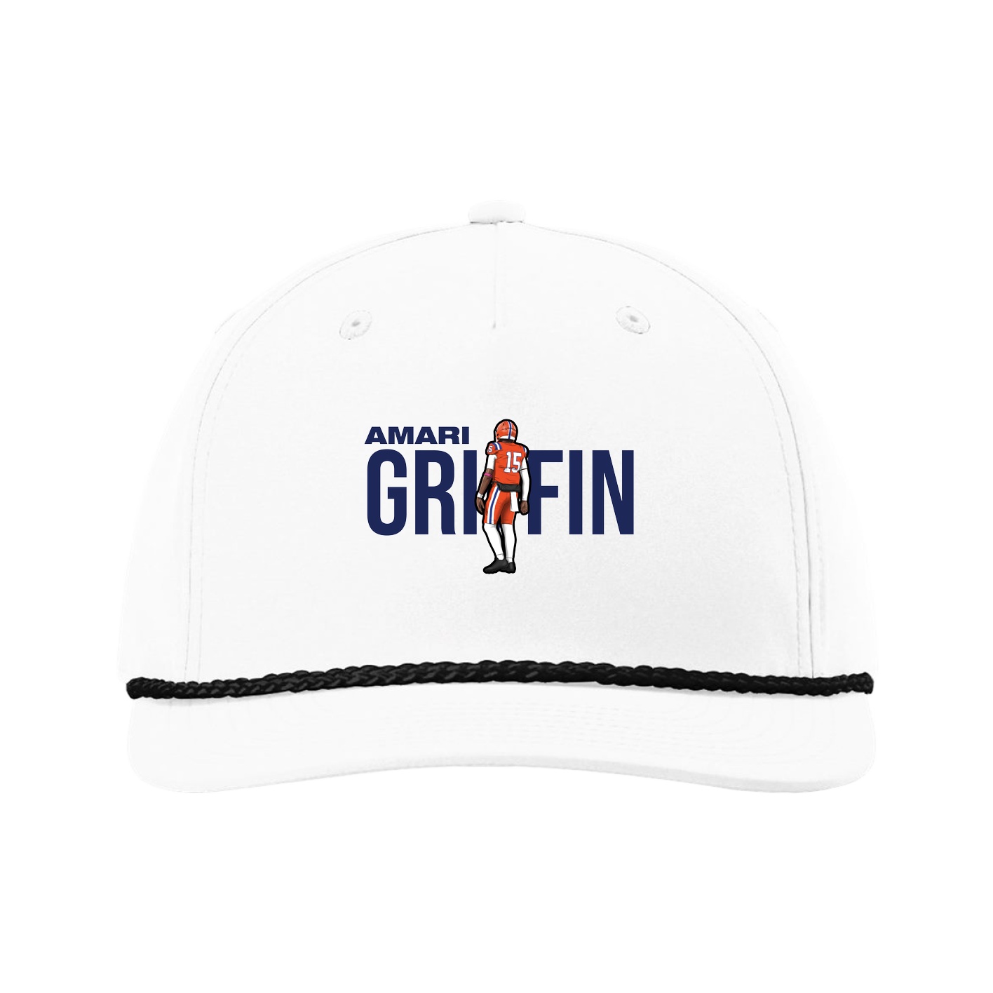 Five-Panel Classic Rope Cap — Player Name in White