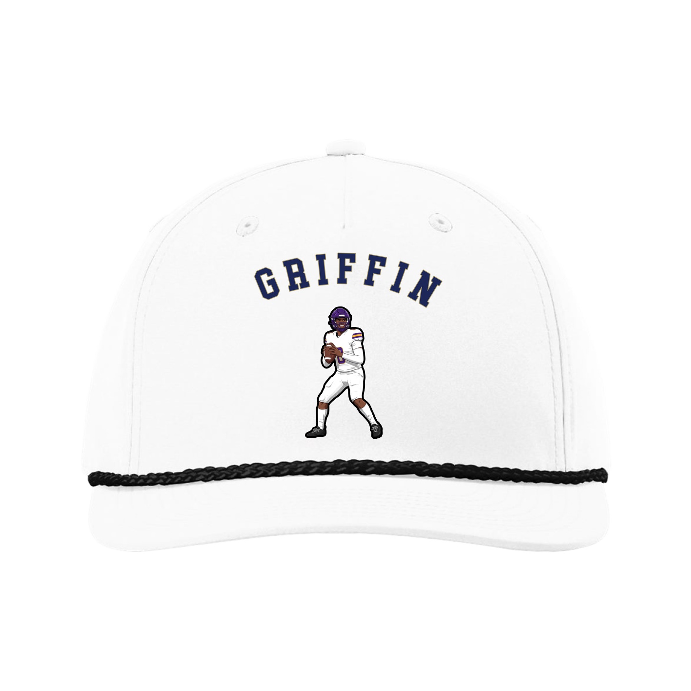 Five-Panel Classic Rope Cap — Shirsey Arch in White